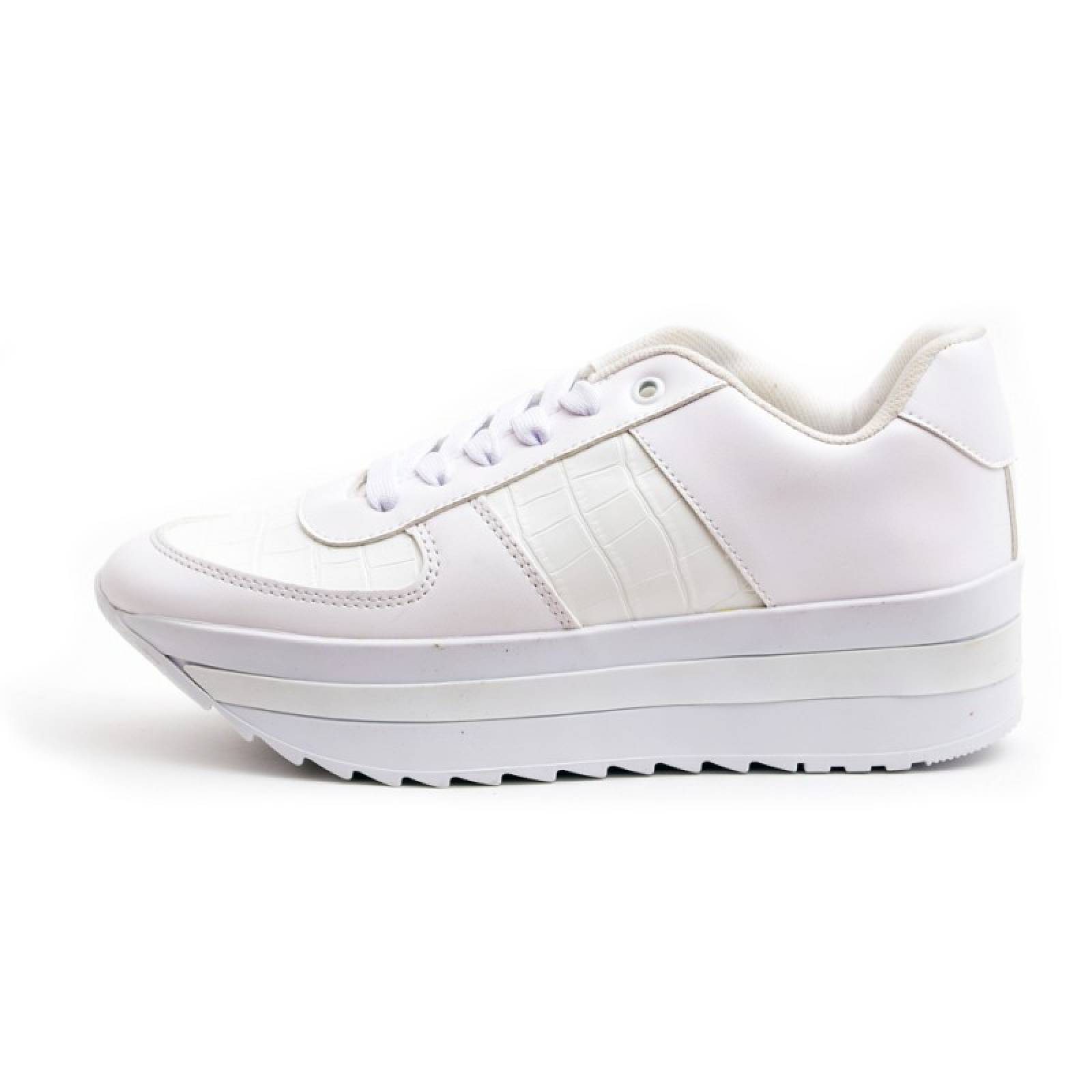 Tenis Mujer Casuales Plataforma De Moda Abby2. Comodos blanco