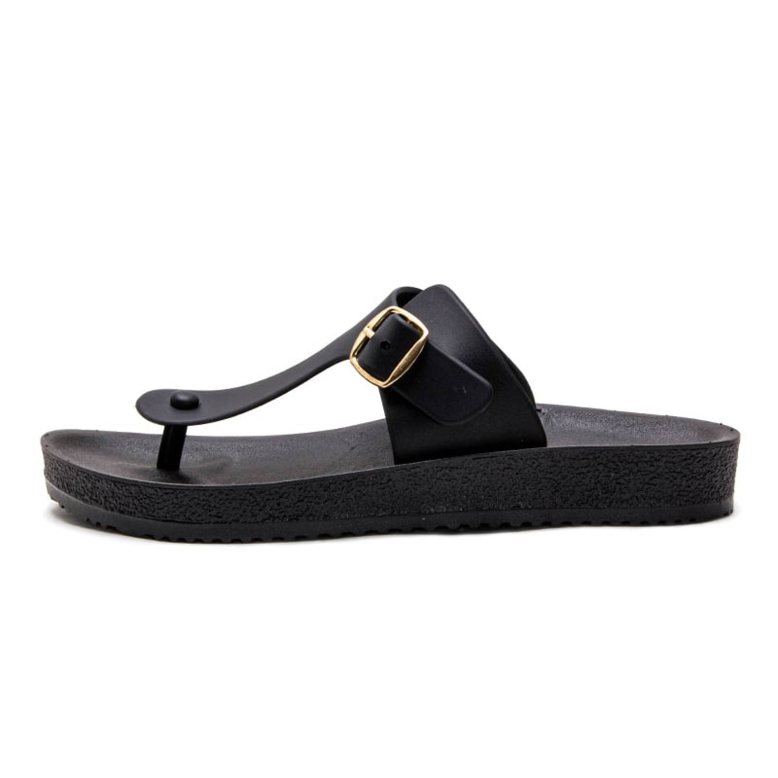 Sandalias Dama Banza Hebilla Ajustable Para Playa