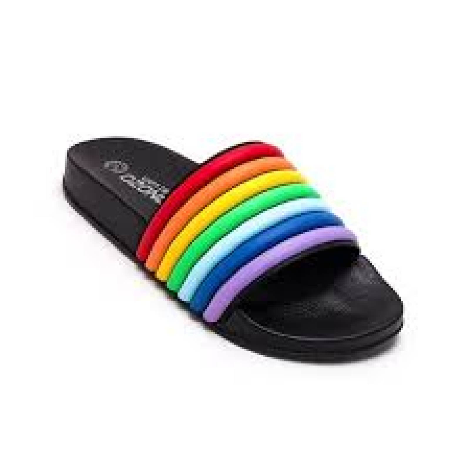 Sandalias Dama Fancy Multicolor Rainbow Pride Arcoiris