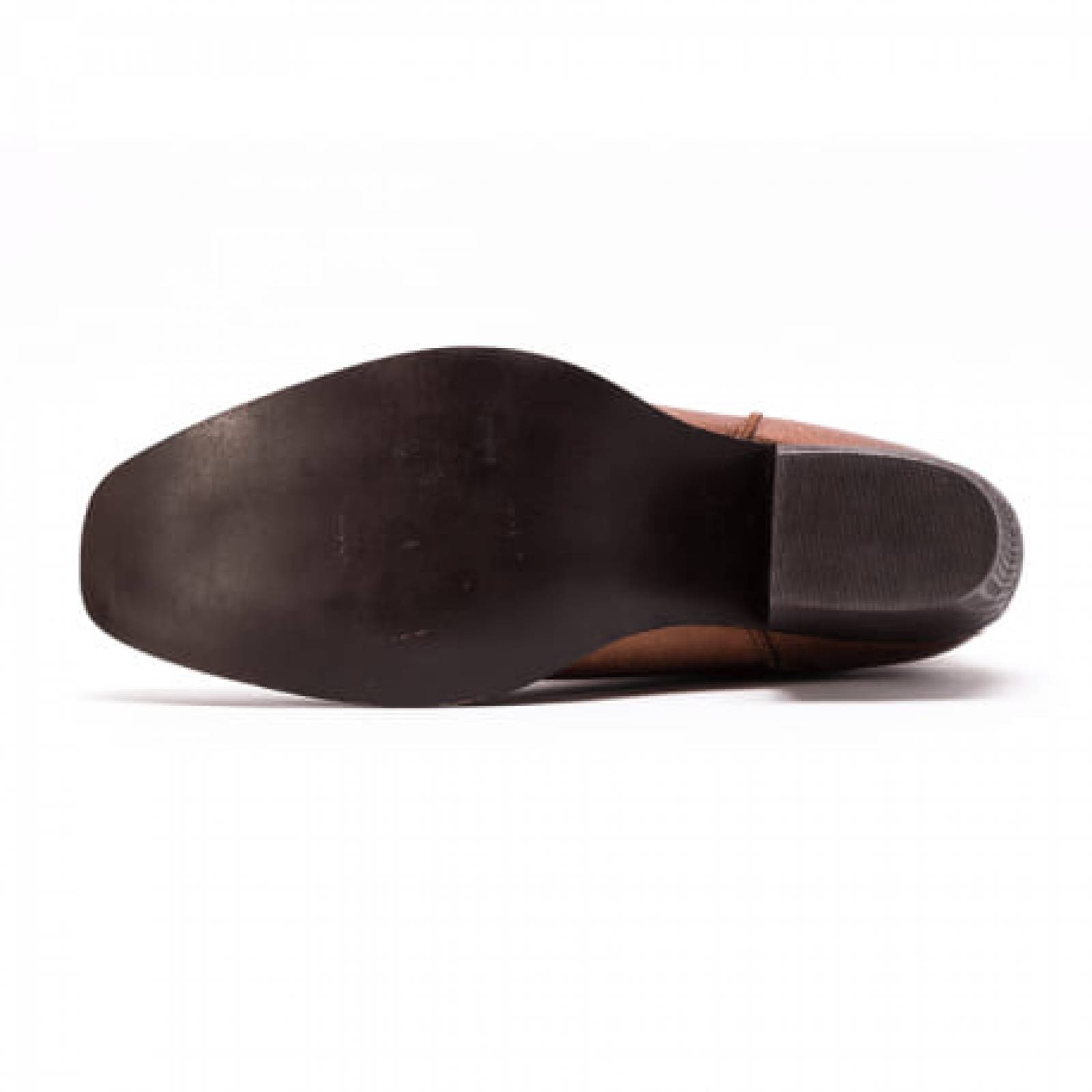Botines Dama 1674 Piel Miel Tacón Western Vaquero Mujer
