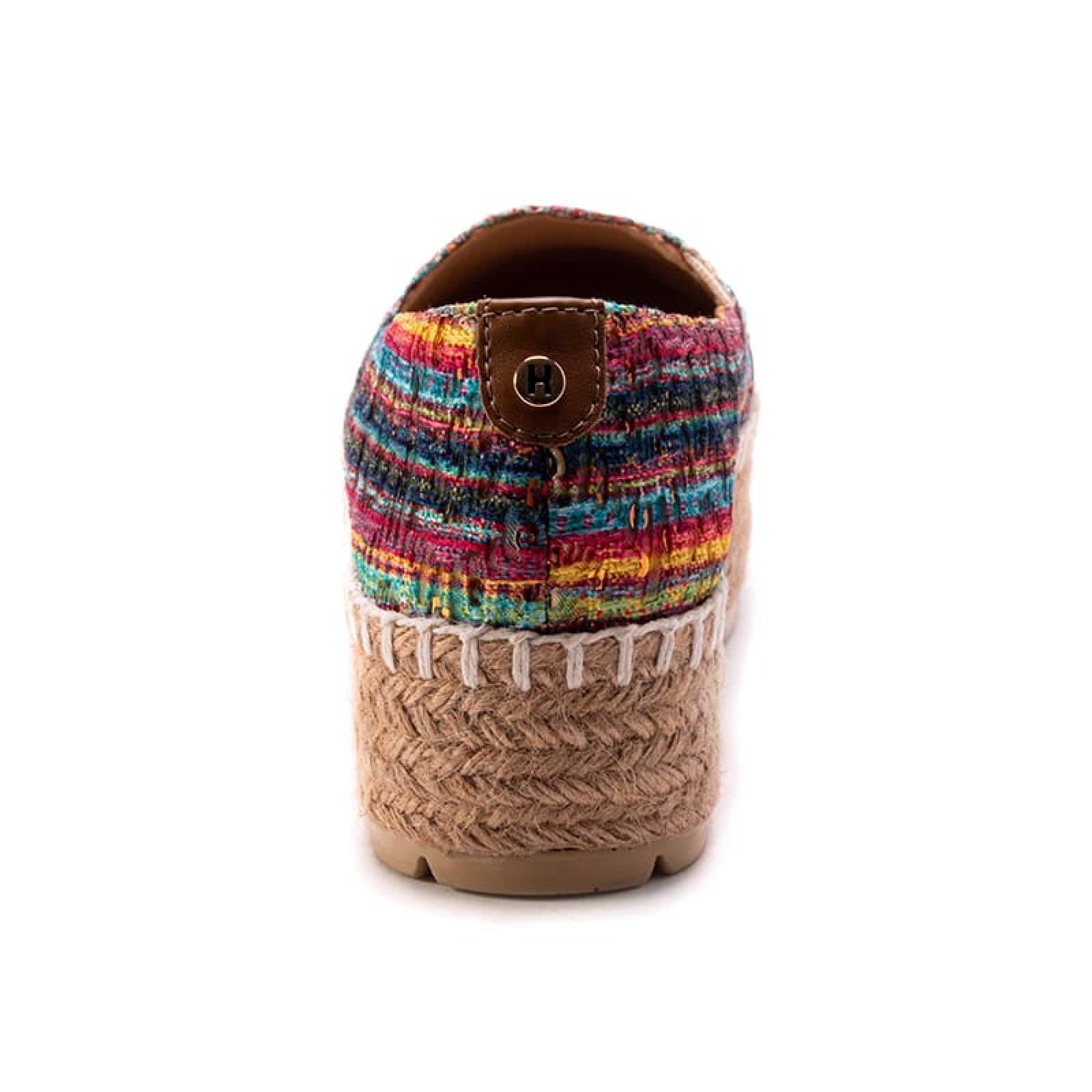 Alpargata Dama 8955 Textil Colores Plataforma De Yute
