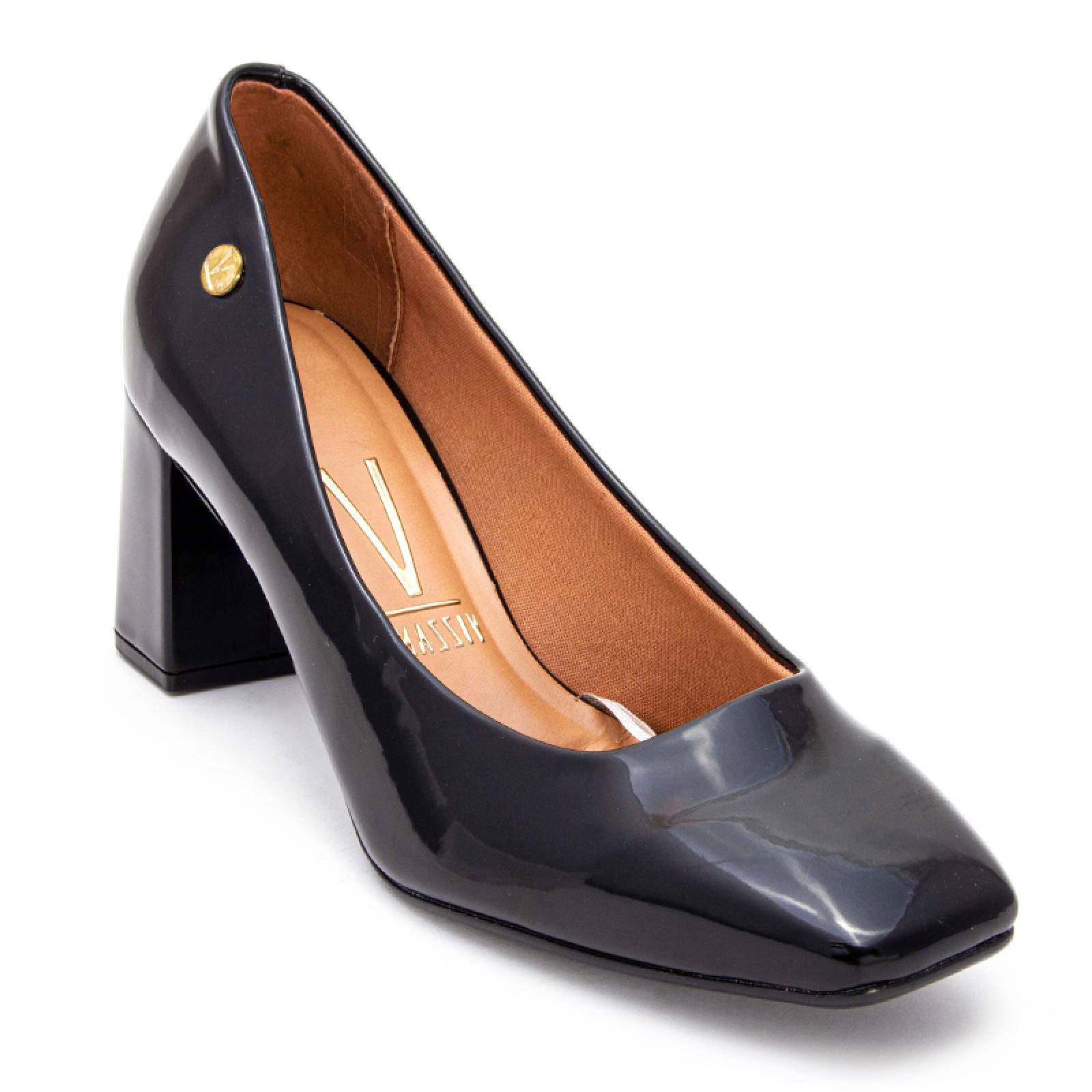 Tacón Cerrado Alto Dama Negro 1373101 Vizzano Charol Cómodo