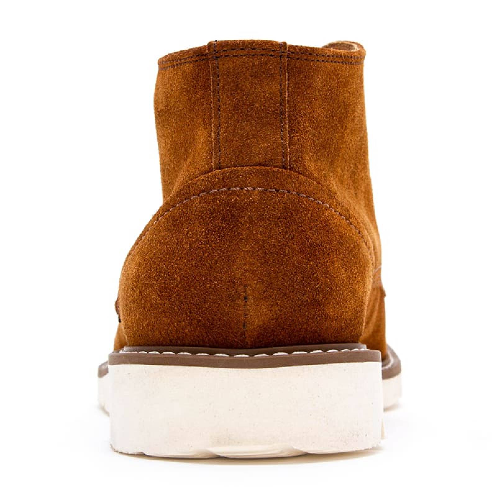 Zapato Botín Caballero 1202 Café Gamuza Casual Con Agujetas