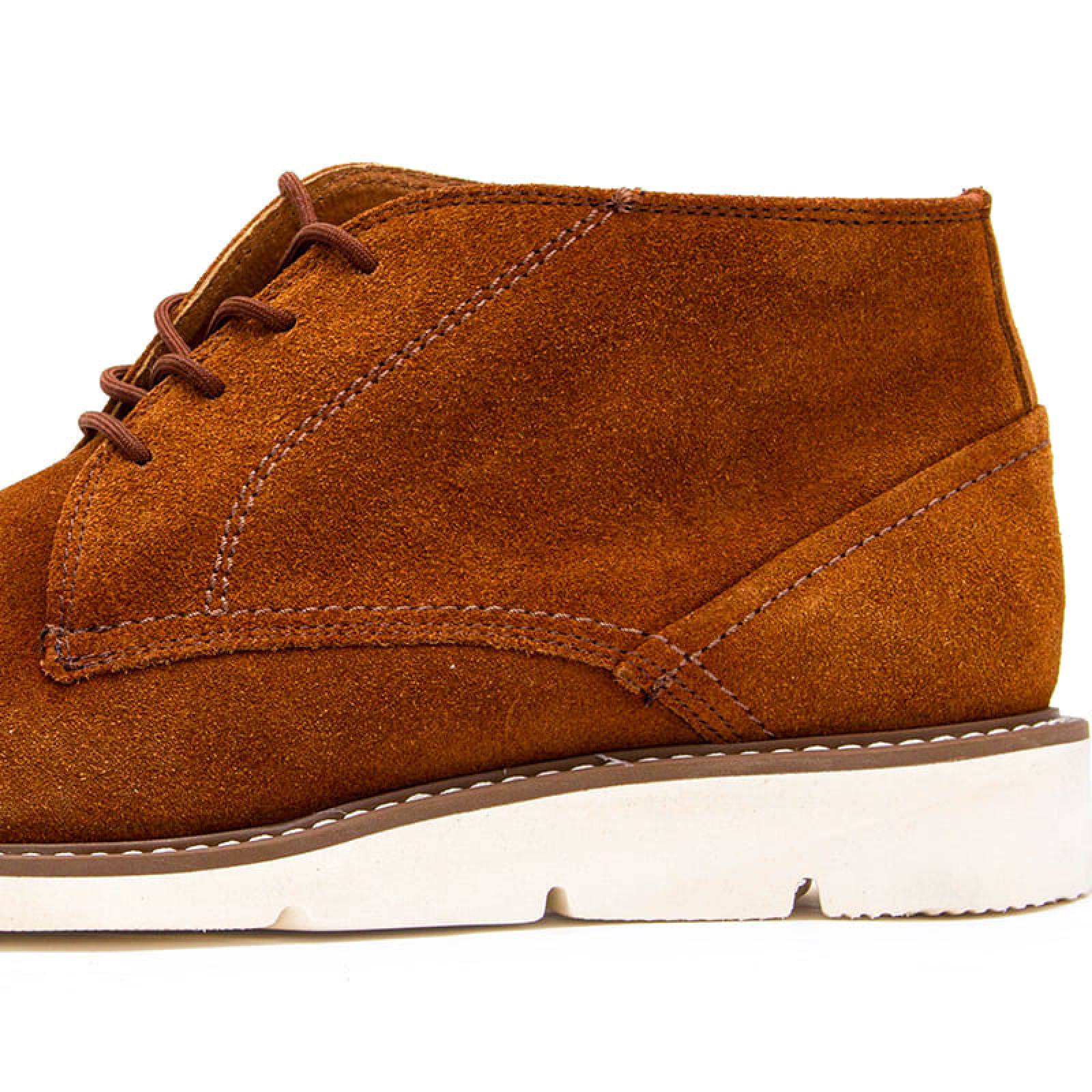 Zapato Botín Caballero 1202 Café Gamuza Casual Con Agujetas