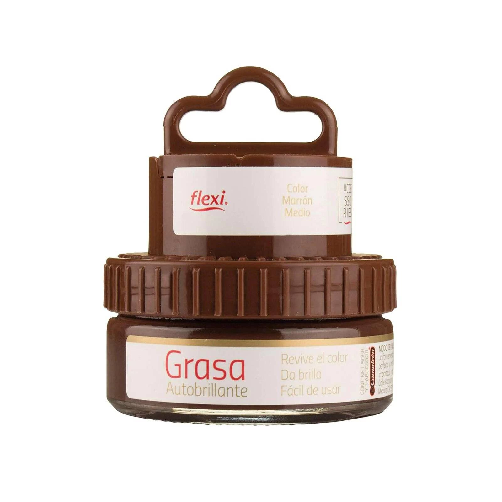 Grasa Autobrillante Calzado Piel Lisa Flexi Marrón Medio
