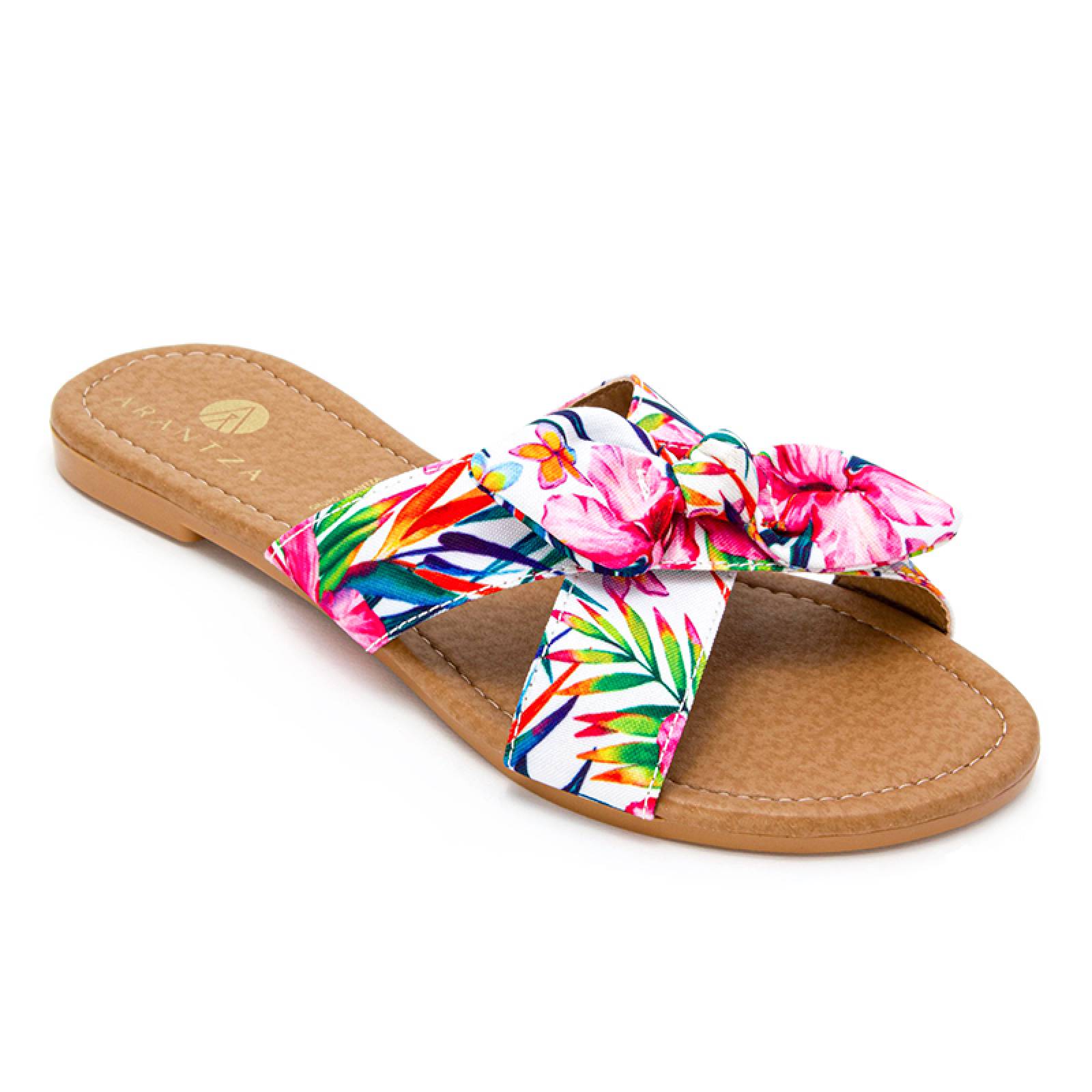 Sandalia Piso Dama 1813 Colores Con Moño Chic