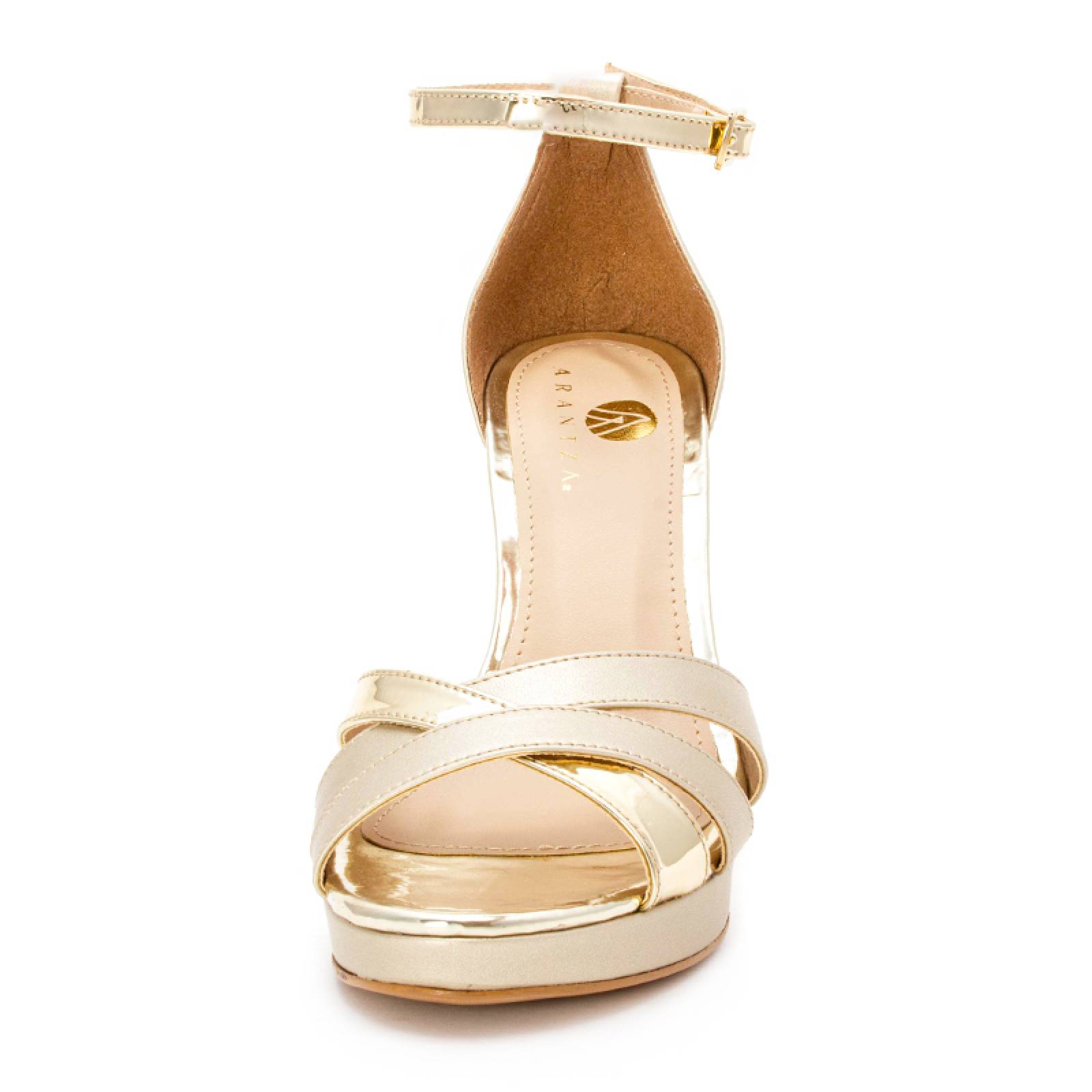 Sandalia Alta Dama 2821 Espectacular Tacón Cuadrado