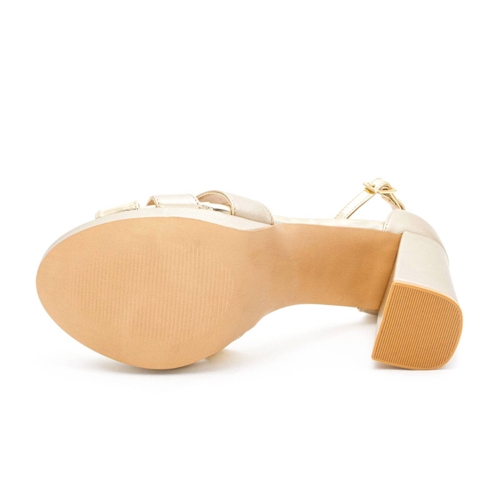 Sandalia Alta Dama 2821 Espectacular Tacón Cuadrado