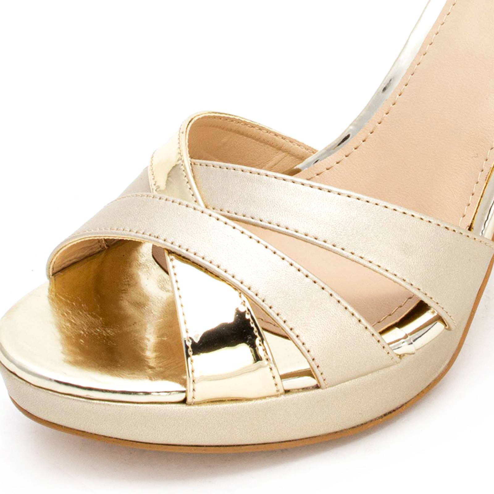 Sandalia Alta Dama 2821 Espectacular Tacón Cuadrado