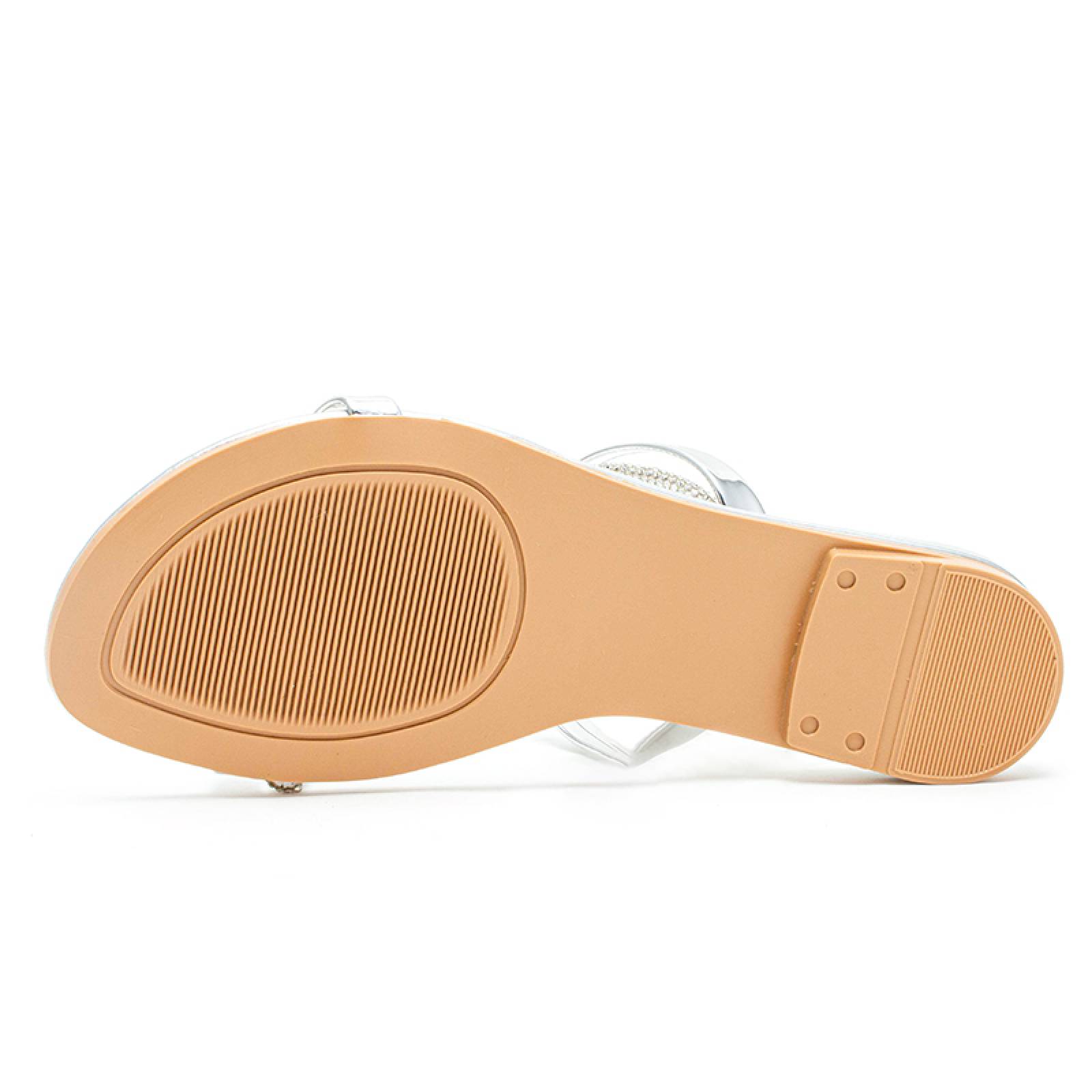 Sandalia Piso Dama 3290 Con Tira De Piedreria