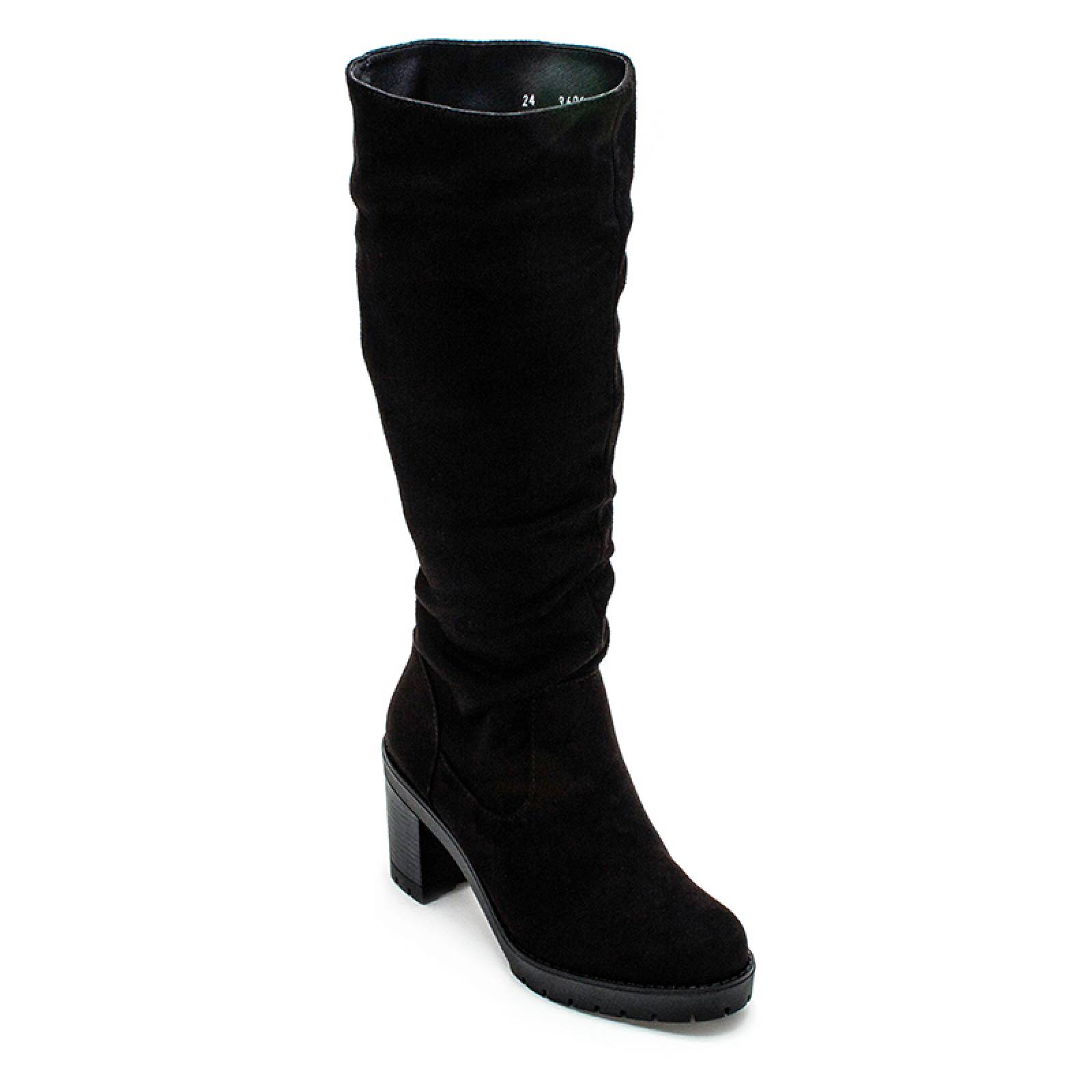 Bota Alta Dama 9609 Negro Gamuza Caña Alta