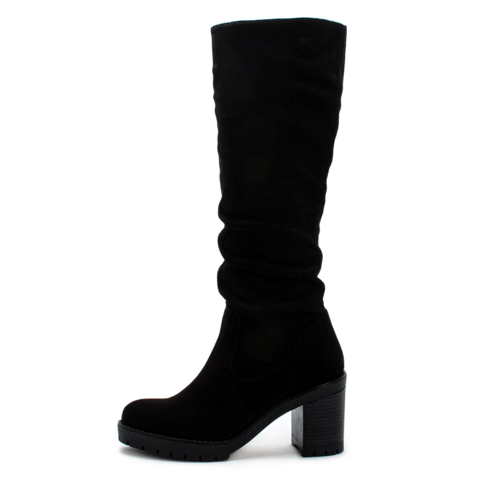 Bota Alta Dama 9609 Negro Gamuza Caña Alta