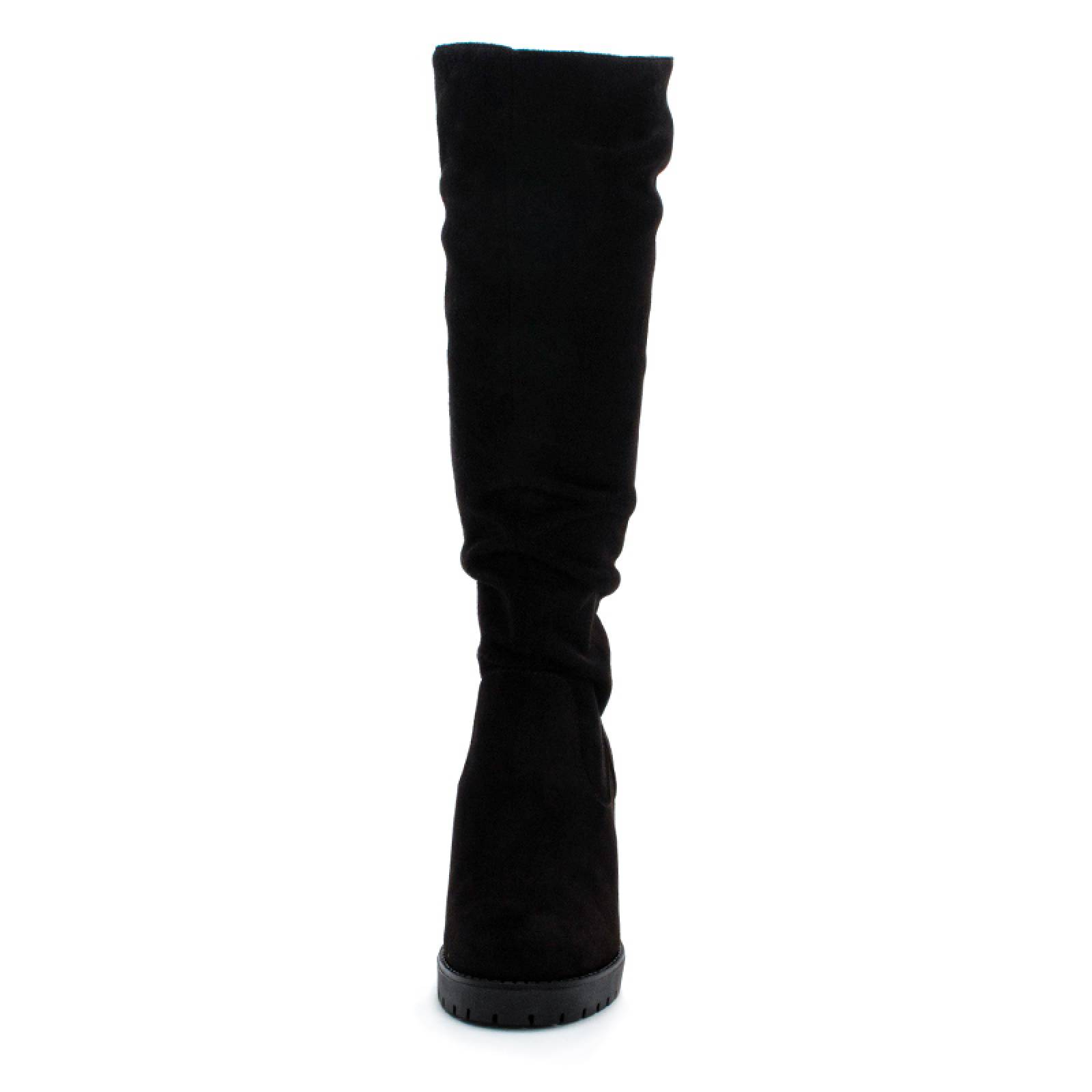 Bota Alta Dama 9609 Negro Gamuza Caña Alta