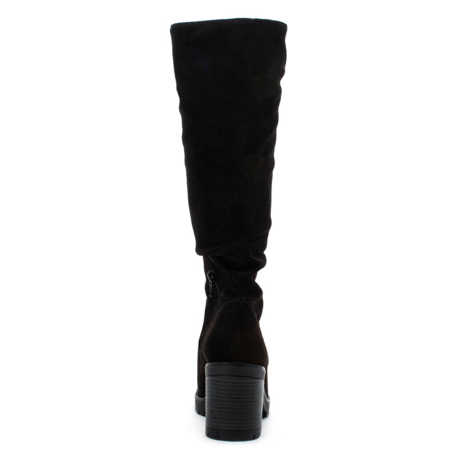 Bota Alta Dama 9609 Negro Gamuza Caña Alta