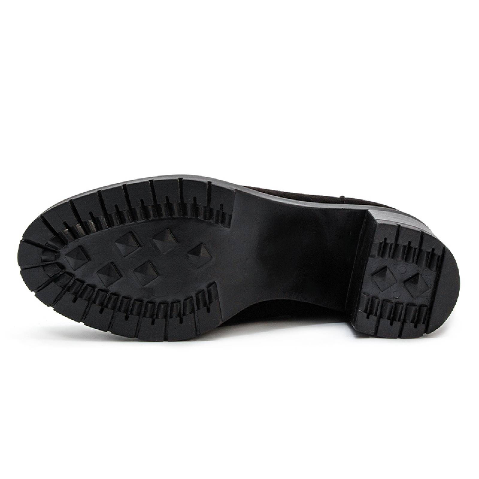 Bota Alta Dama 9609 Negro Gamuza Caña Alta