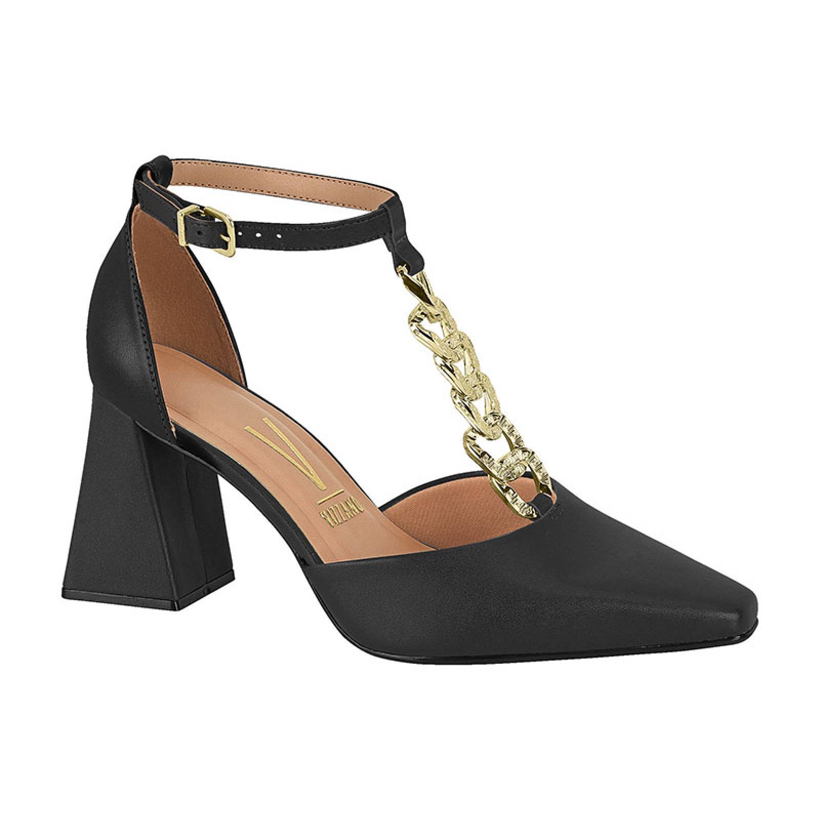 Zapato Cerrado Alto Dama 1387103 Tacón De Campana y Cadena