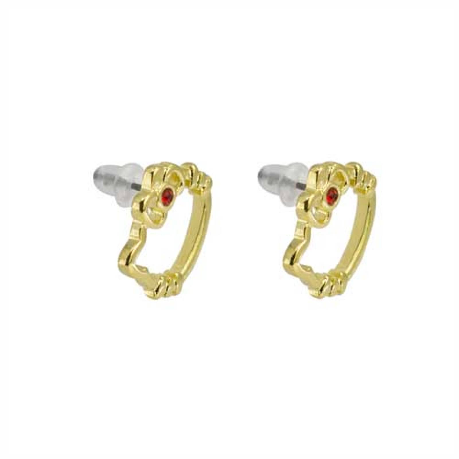 Set de Aretes Hello Kitty Silueta y Mariposa Dorado Brillante