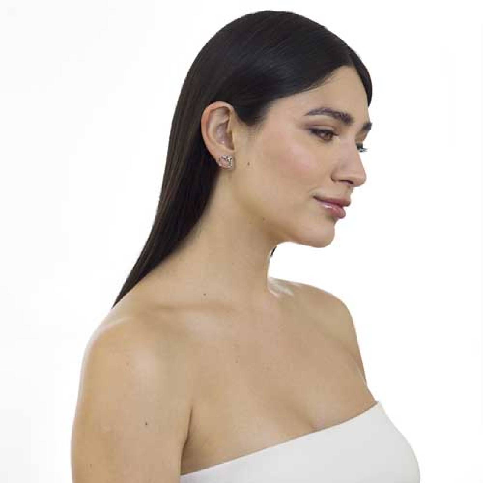 Set de Aretes Hello Kitty Silueta y Love Niquel Brillante