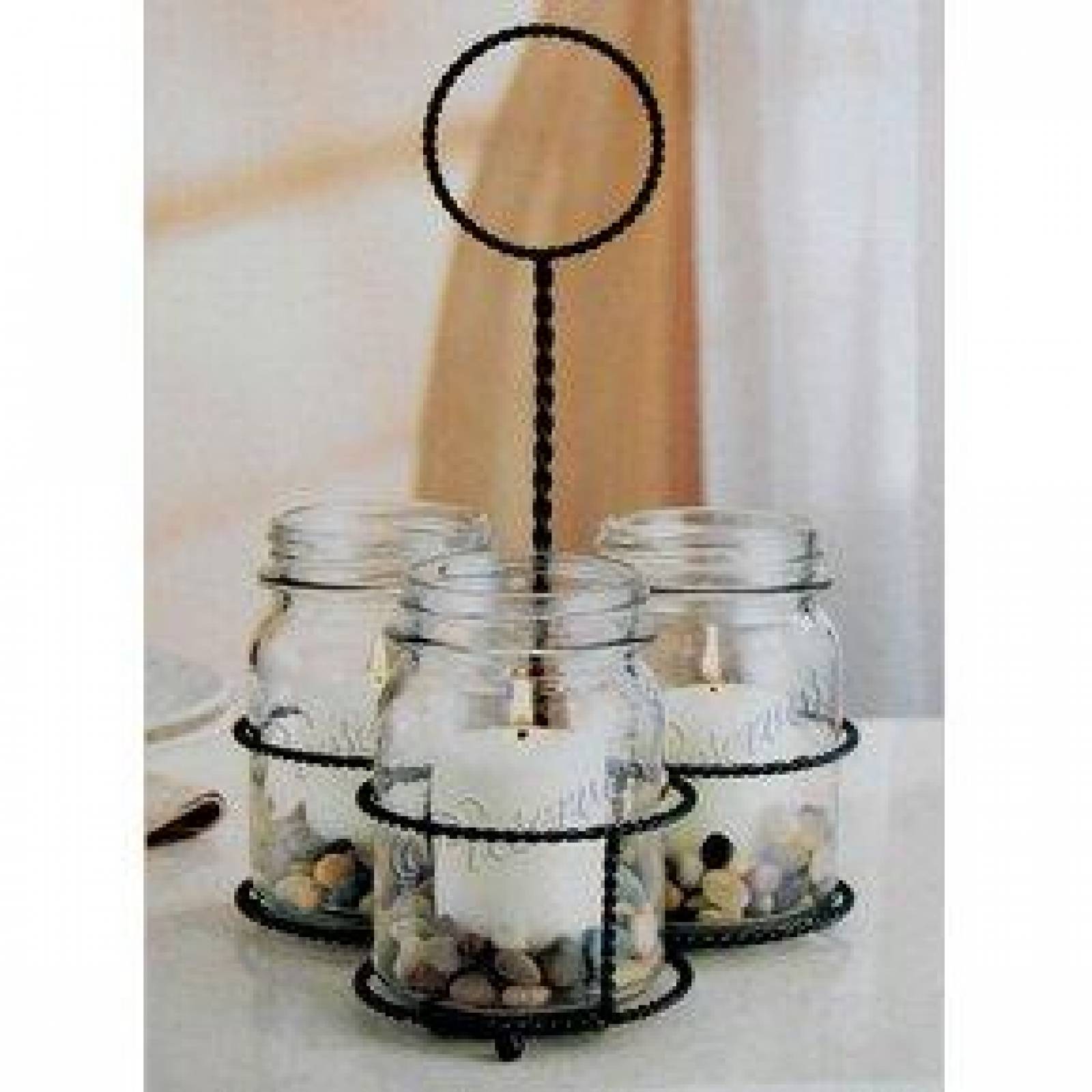 Porta Cubiertos de Mason Jars con Rack 