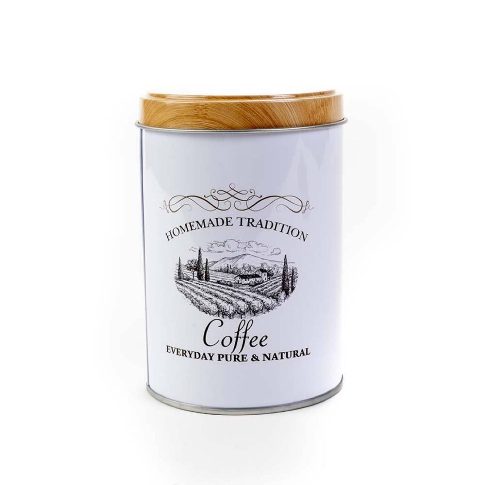 Recipiente Redondo Metálico para Almacenar Alimentos "Coffee" 