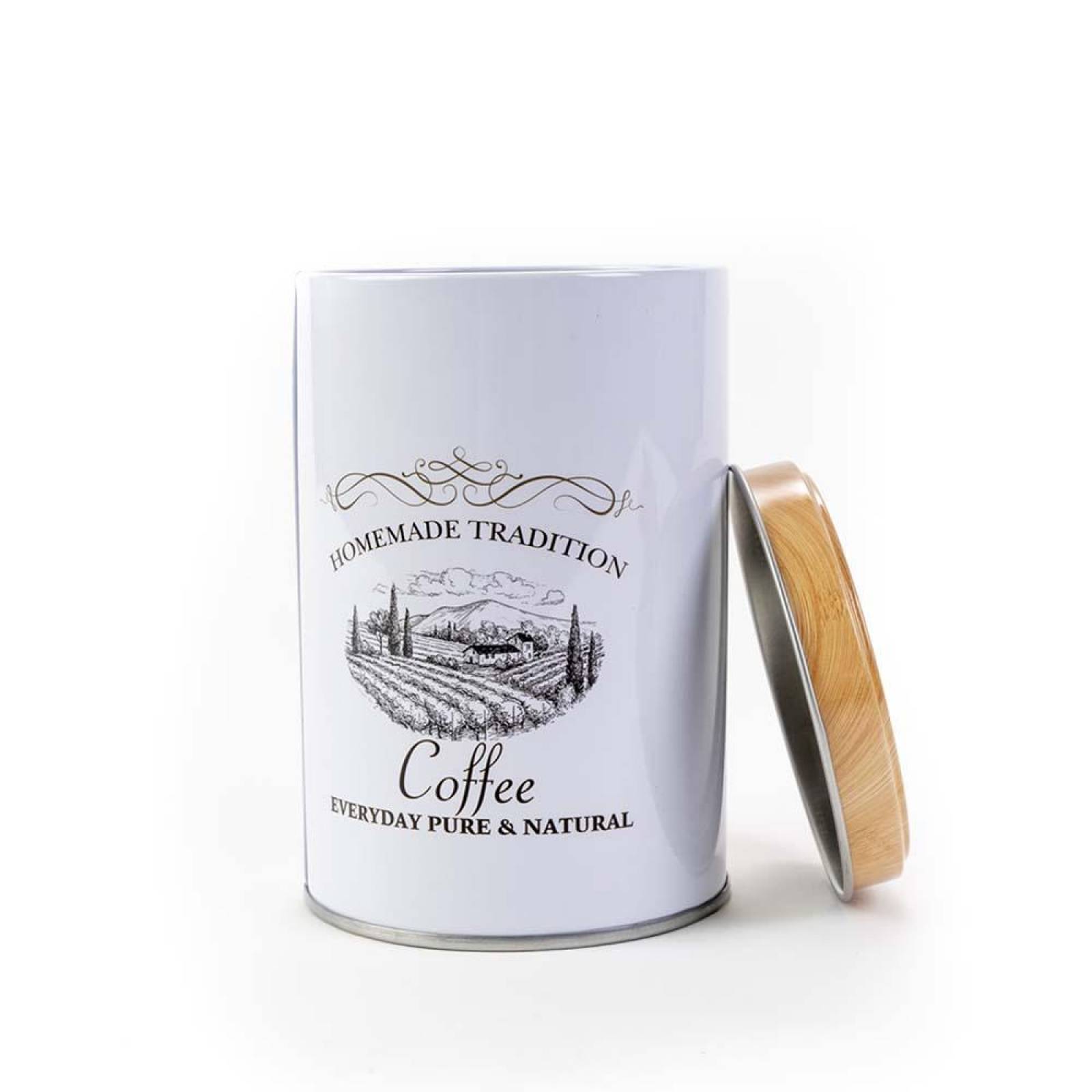 Recipiente Redondo Metálico para Almacenar Alimentos "Coffee" 