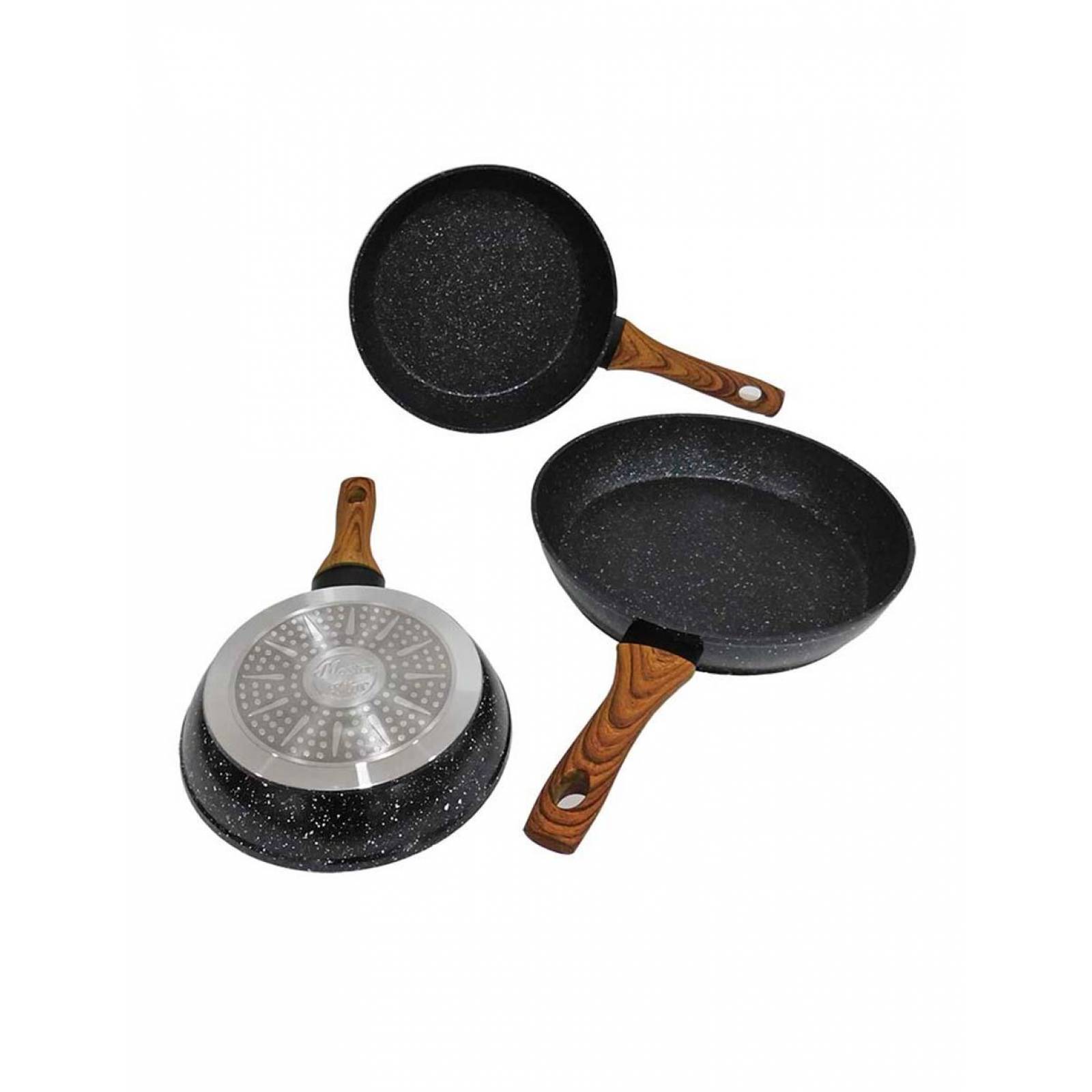 Set de 3 sartenes con revestimiento de granito 