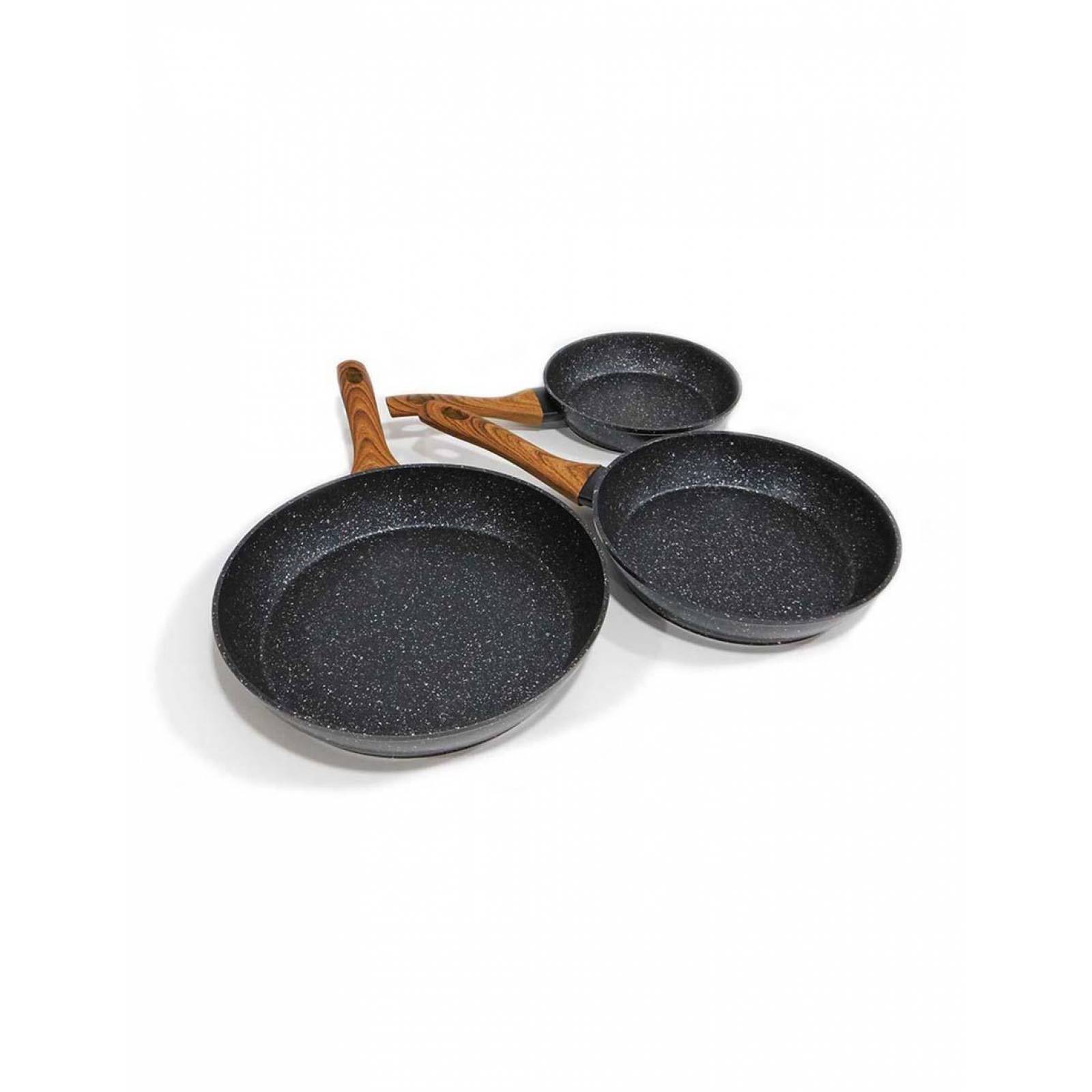 Set de 3 sartenes con revestimiento de granito 