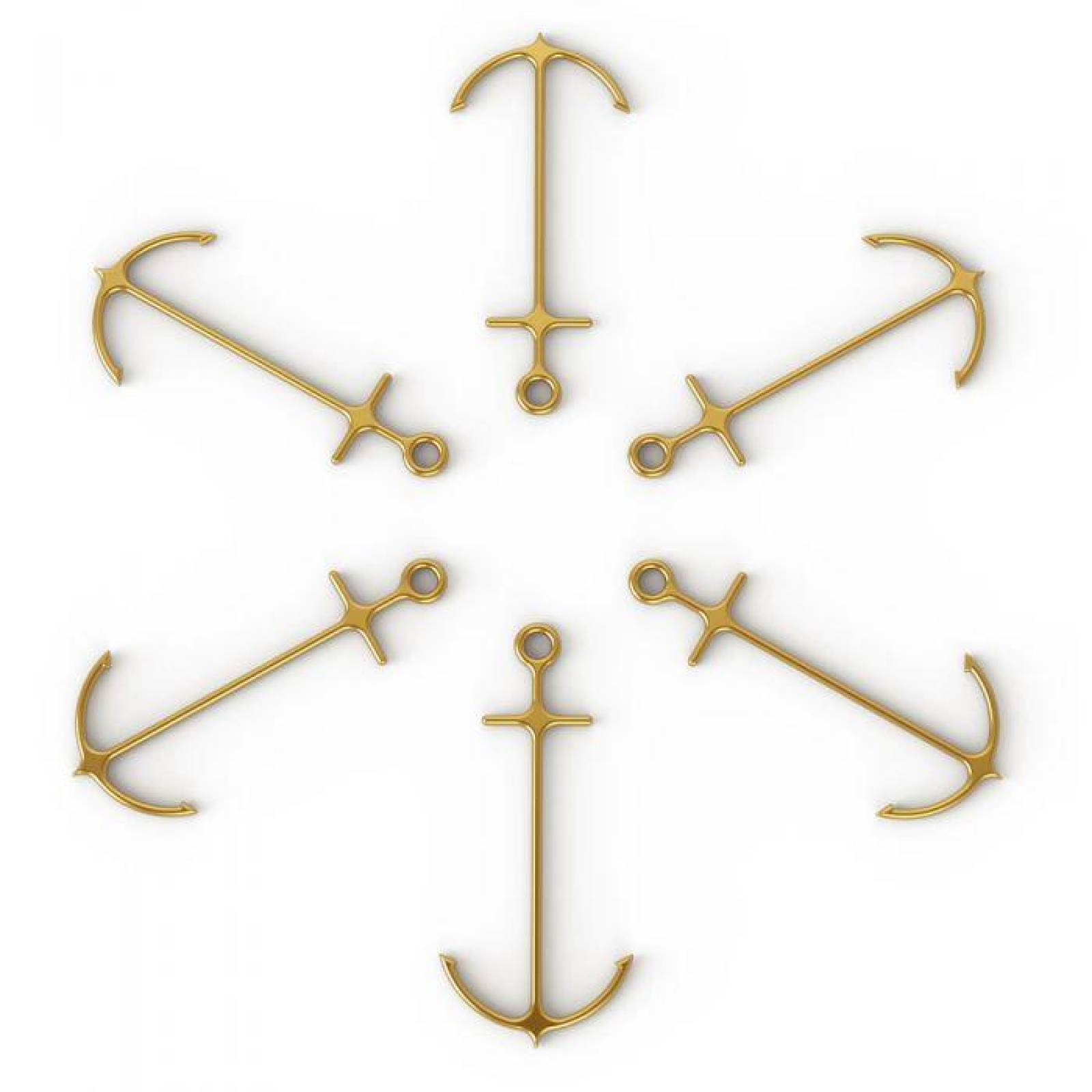 Pinchos para Coctel "Ancla" Dorado 6pzas 