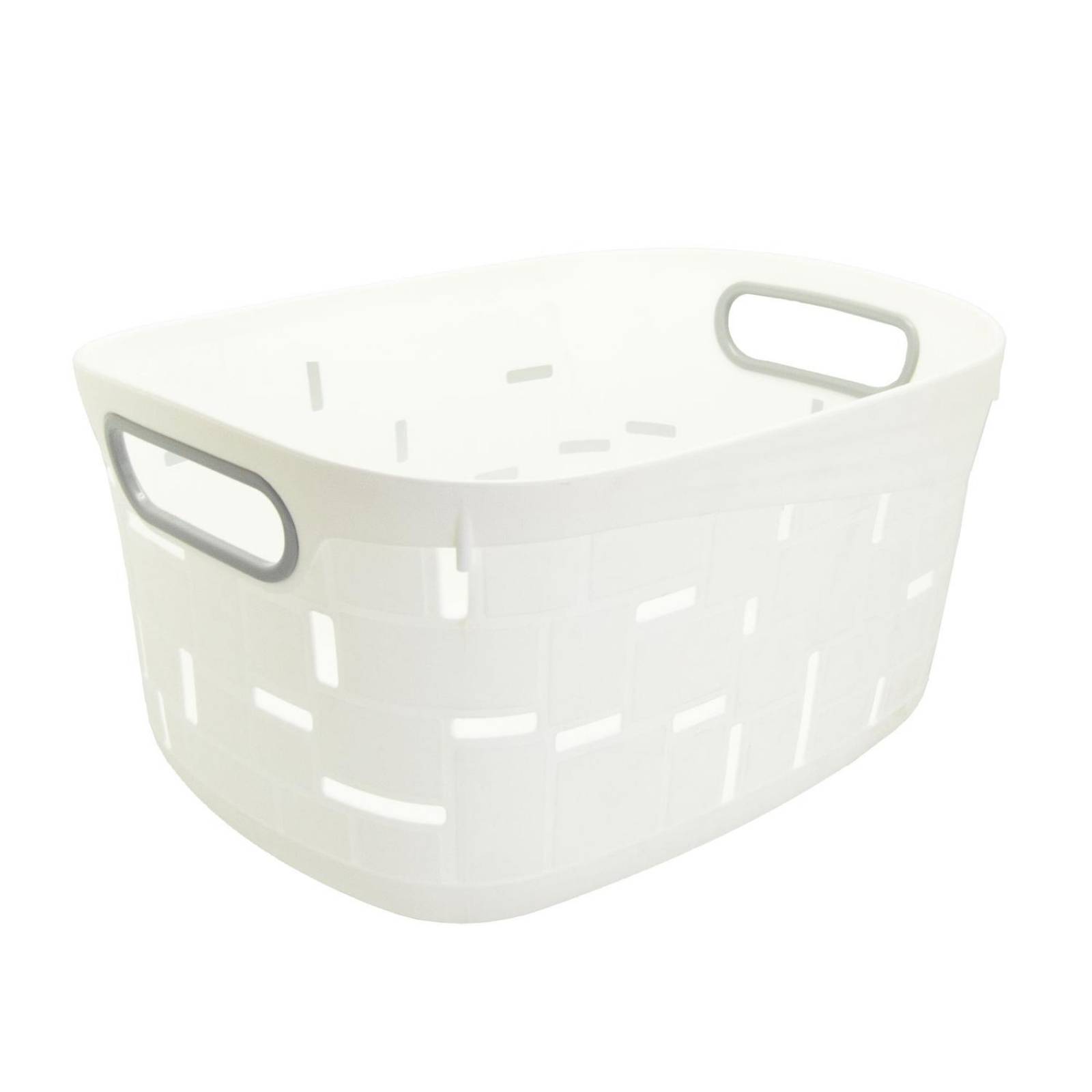 Canasta de plástico grande con asas rectangular 36 x 19.5 x 29 cm 