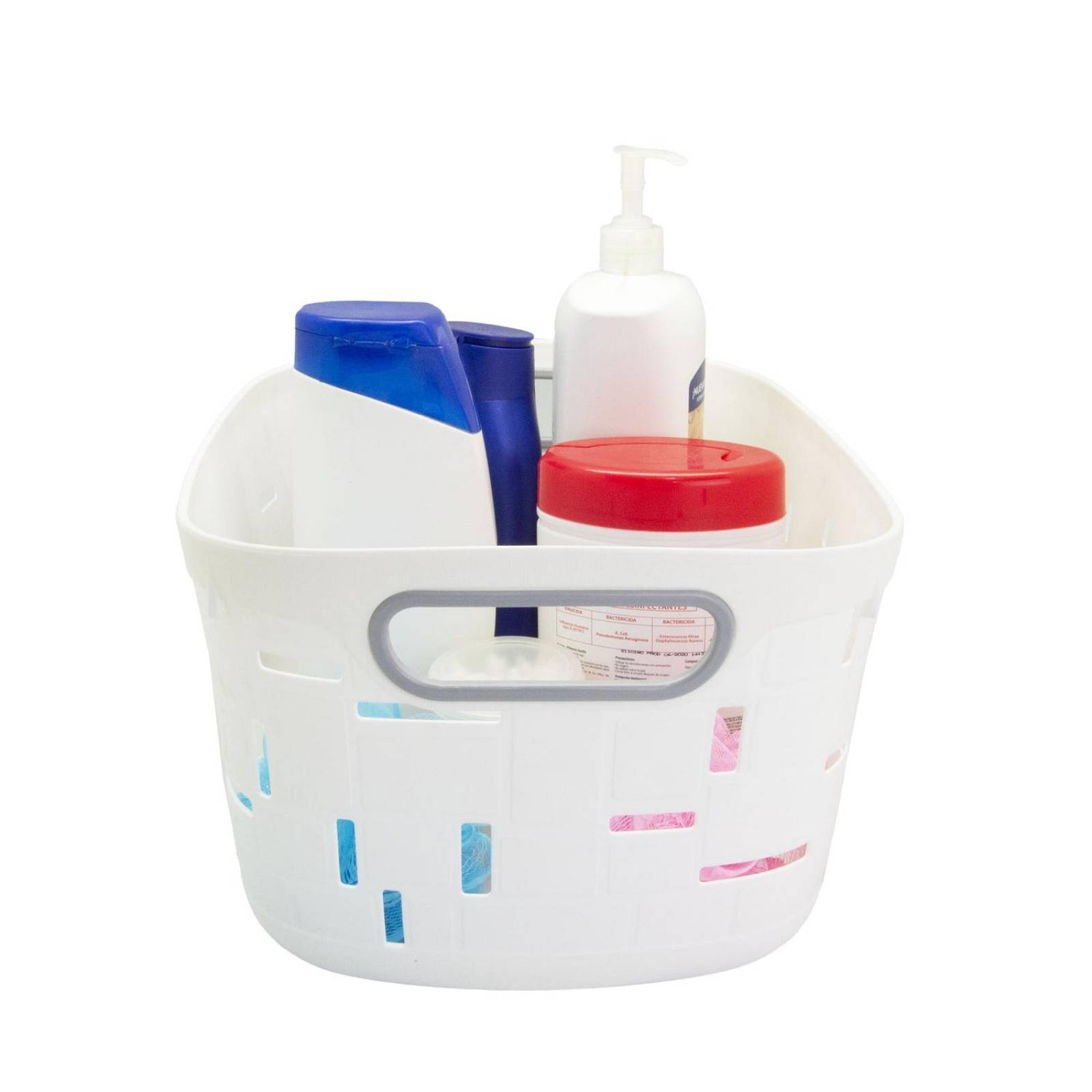 Canasta de plástico grande con asas rectangular 36 x 19.5 x 29 cm 