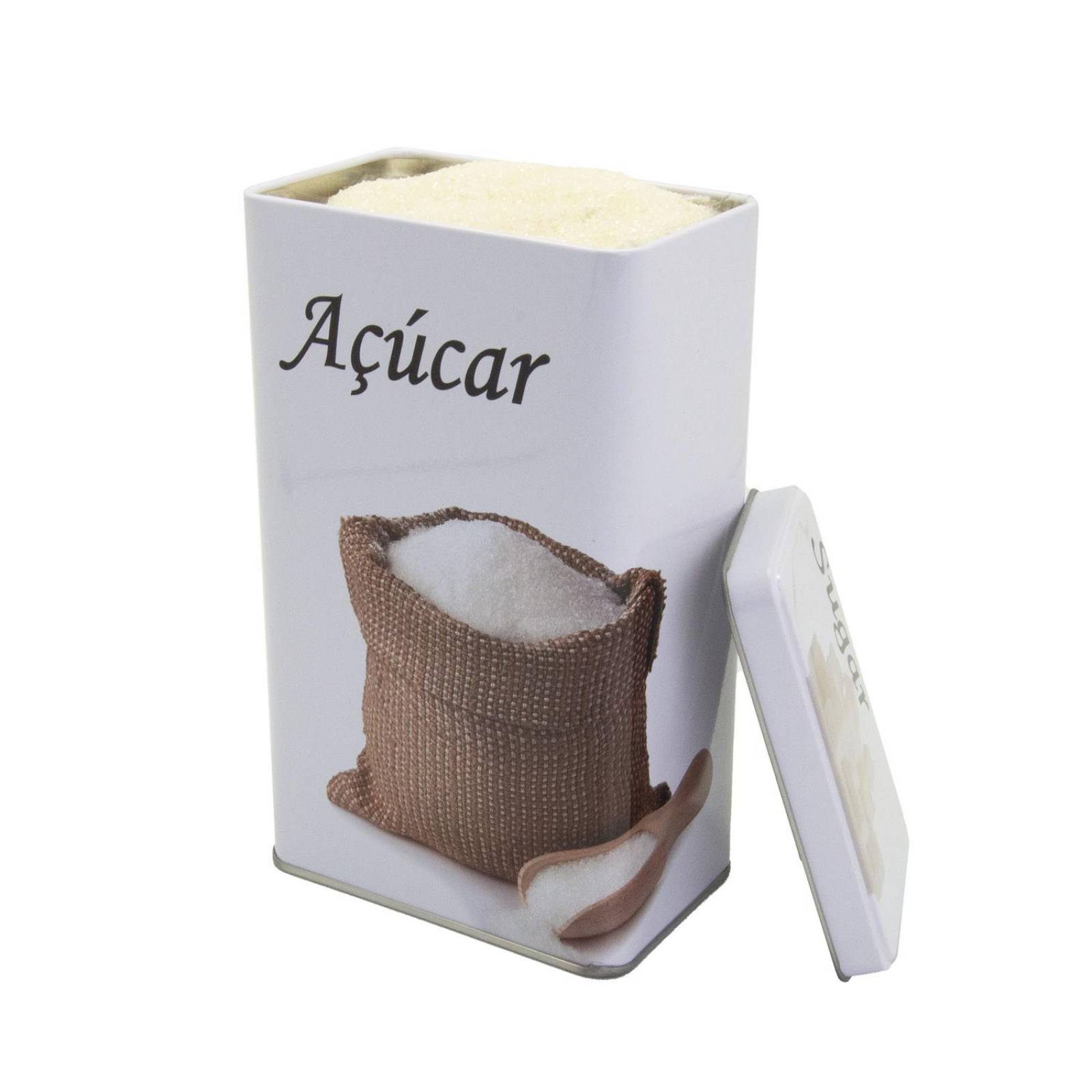 Recipiente de lata con tapa rectangular "Azúcar" 1 L 