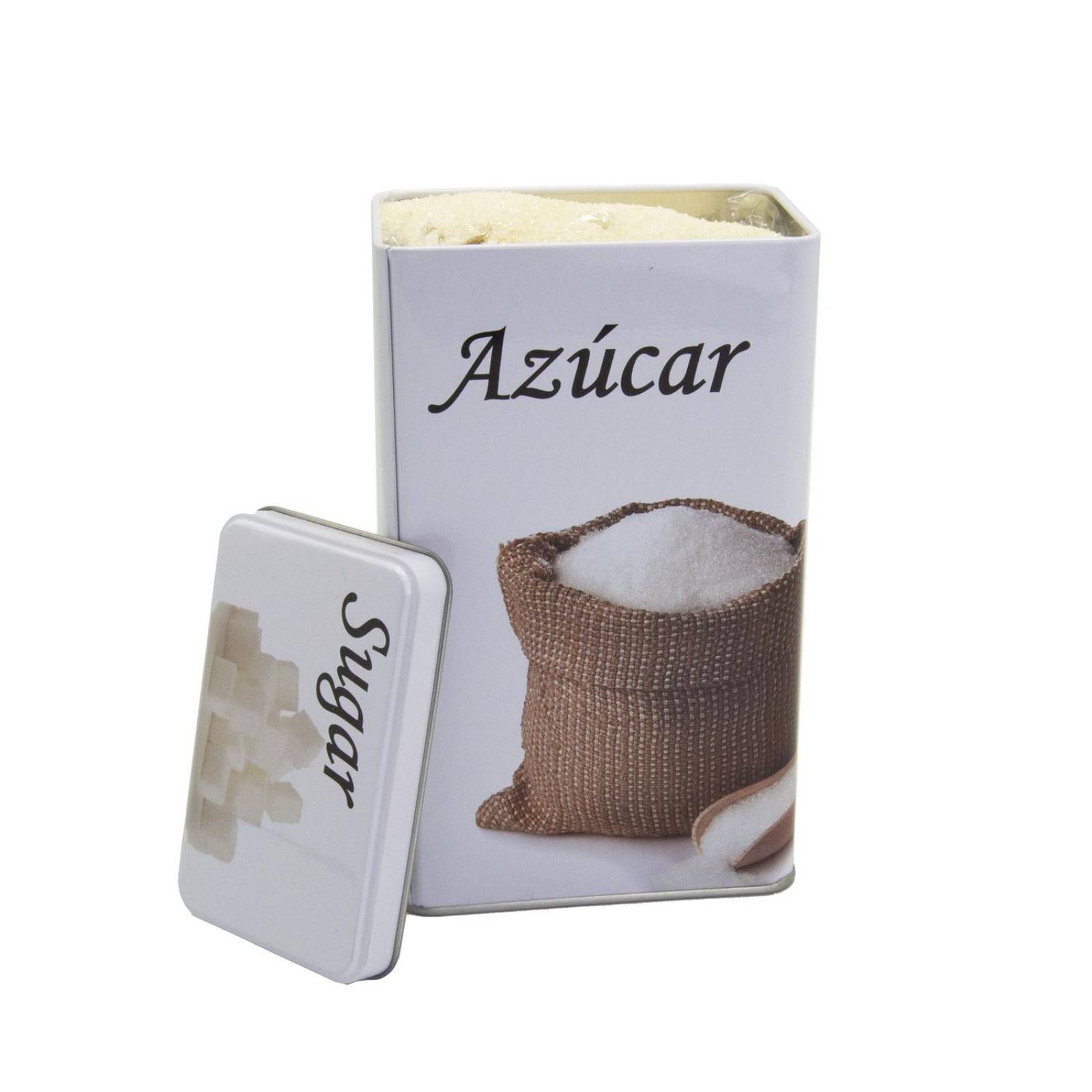 Recipiente de lata con tapa rectangular "Azúcar" 1 L 