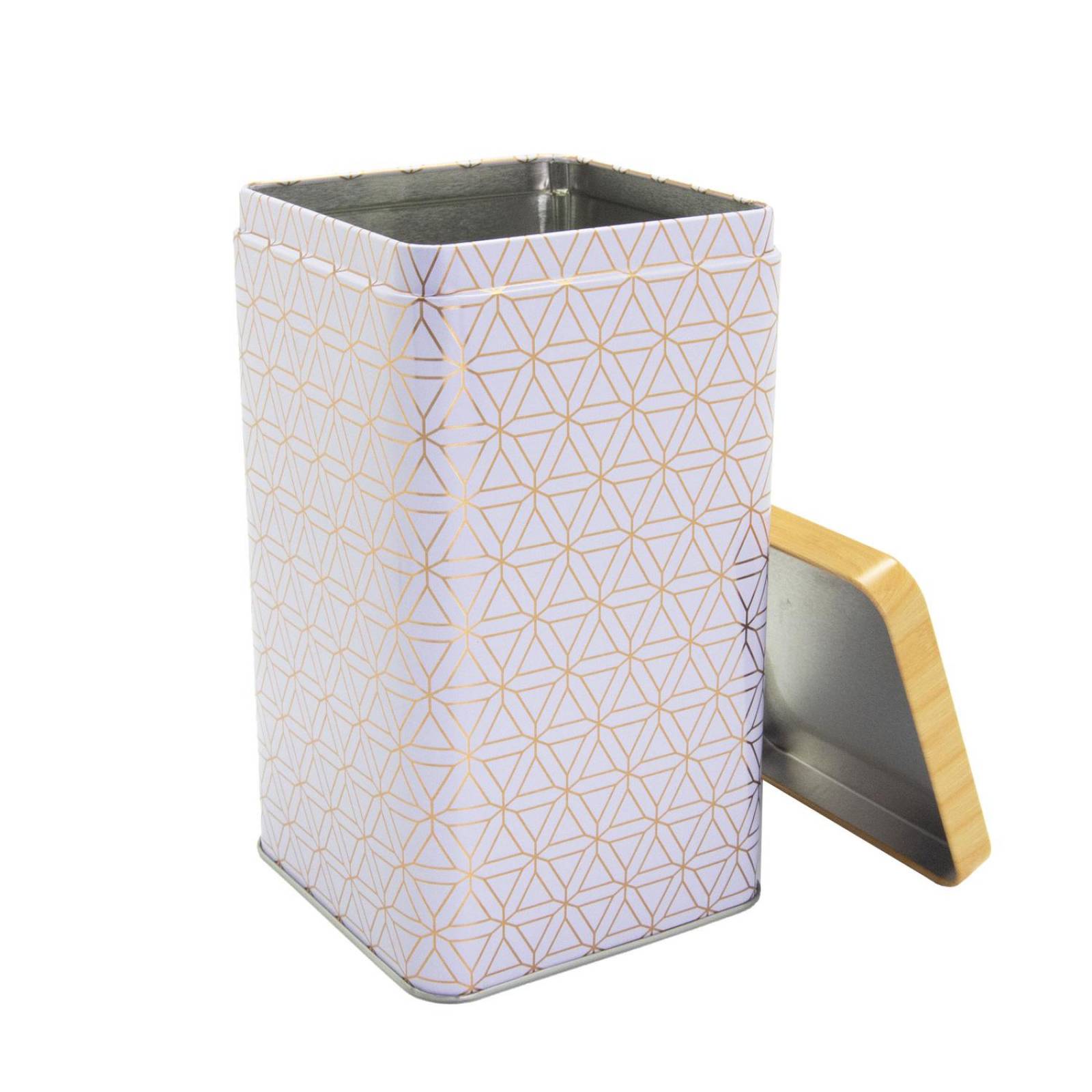 Recipiente de lata con tapa "Triángulos" 1 L