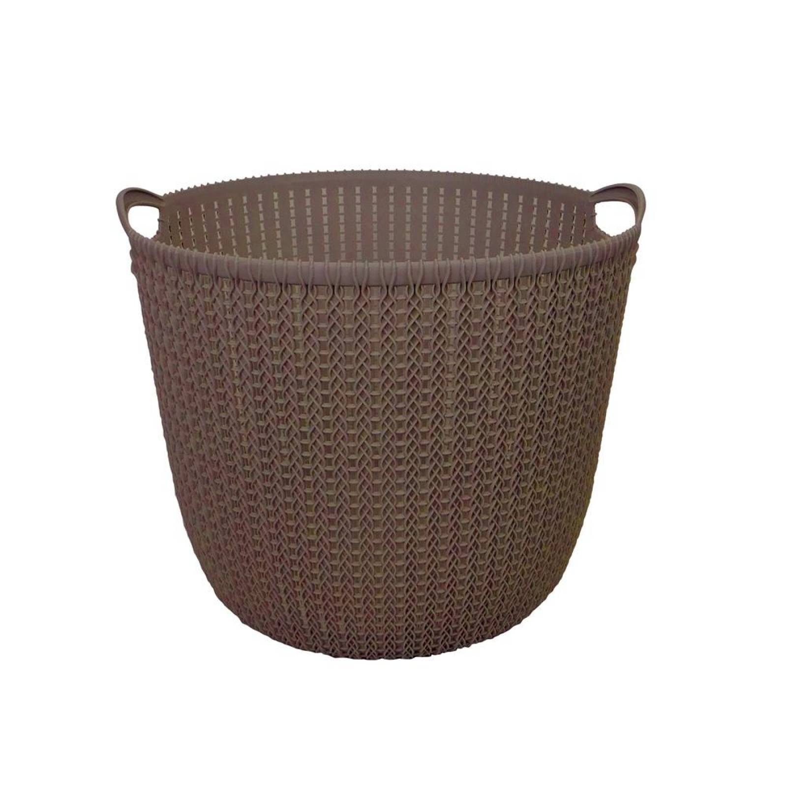 Canasta de plástico grande con asas 