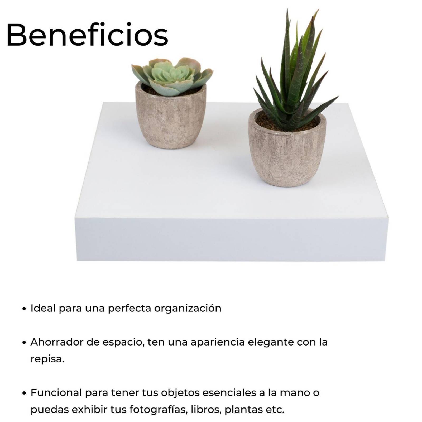 Repisa de Madera Flotante Minimalista Blanco 