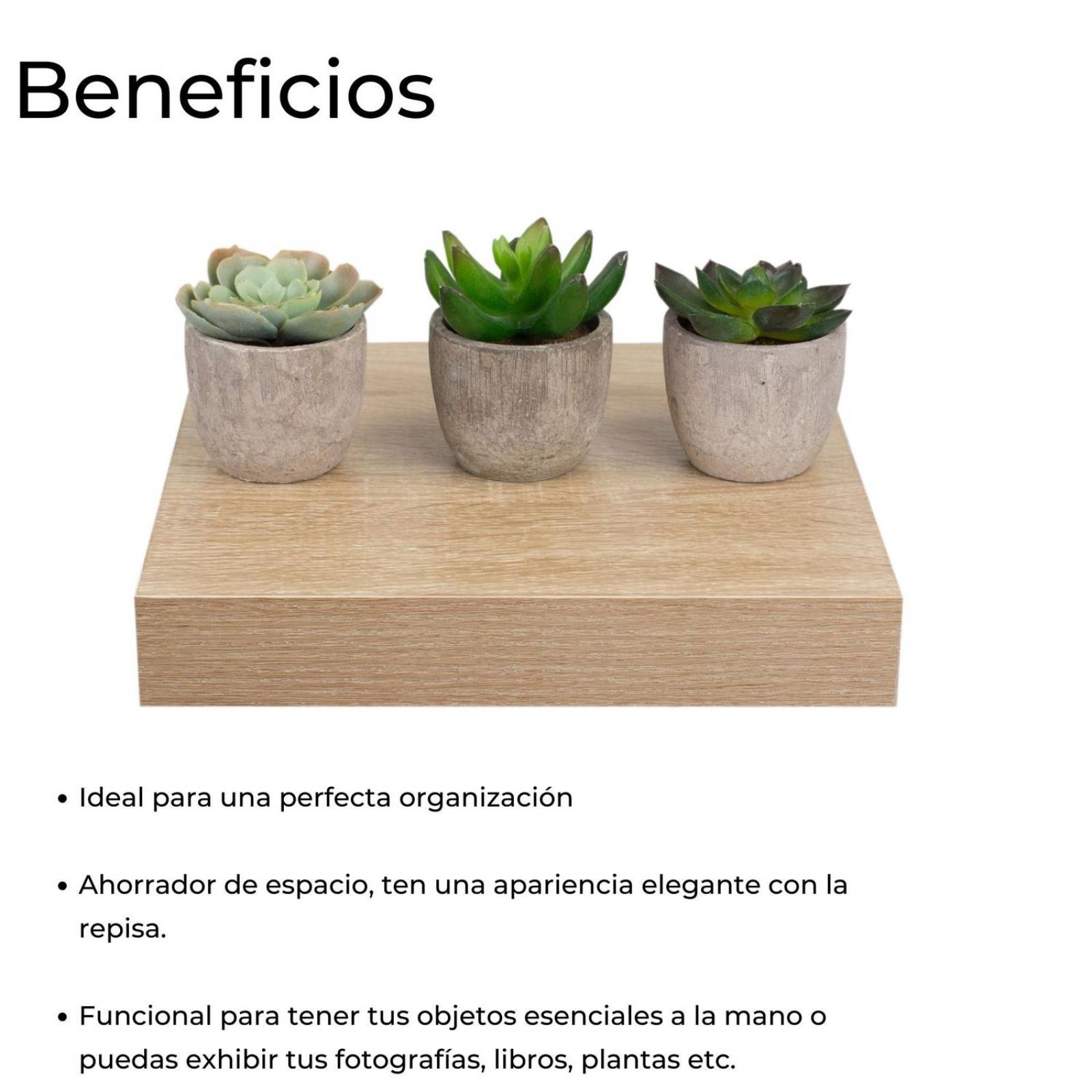 Repisa de Madera Flotante Minimalista Roble 