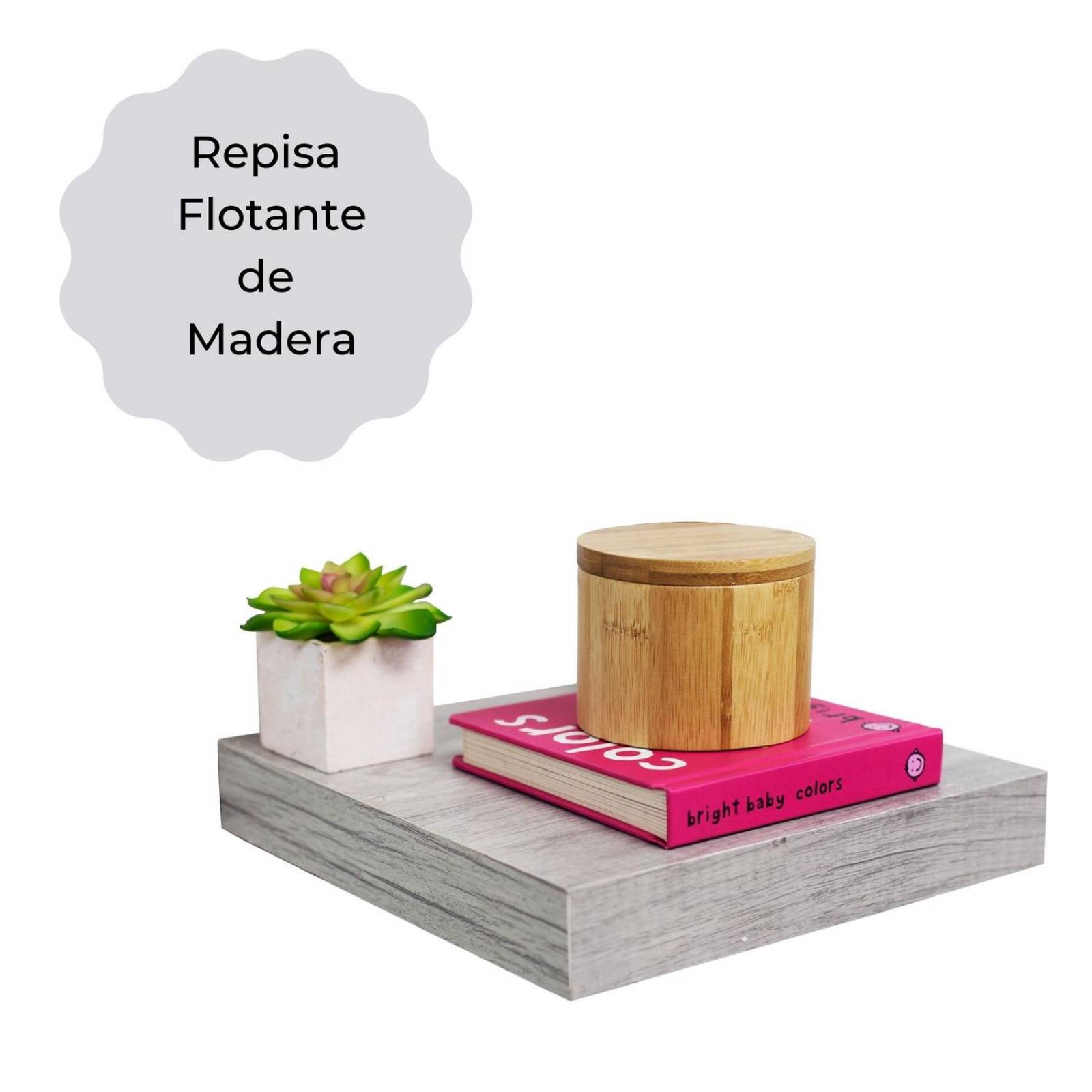 Repisa de Madera Flotante Minimalista Gris 