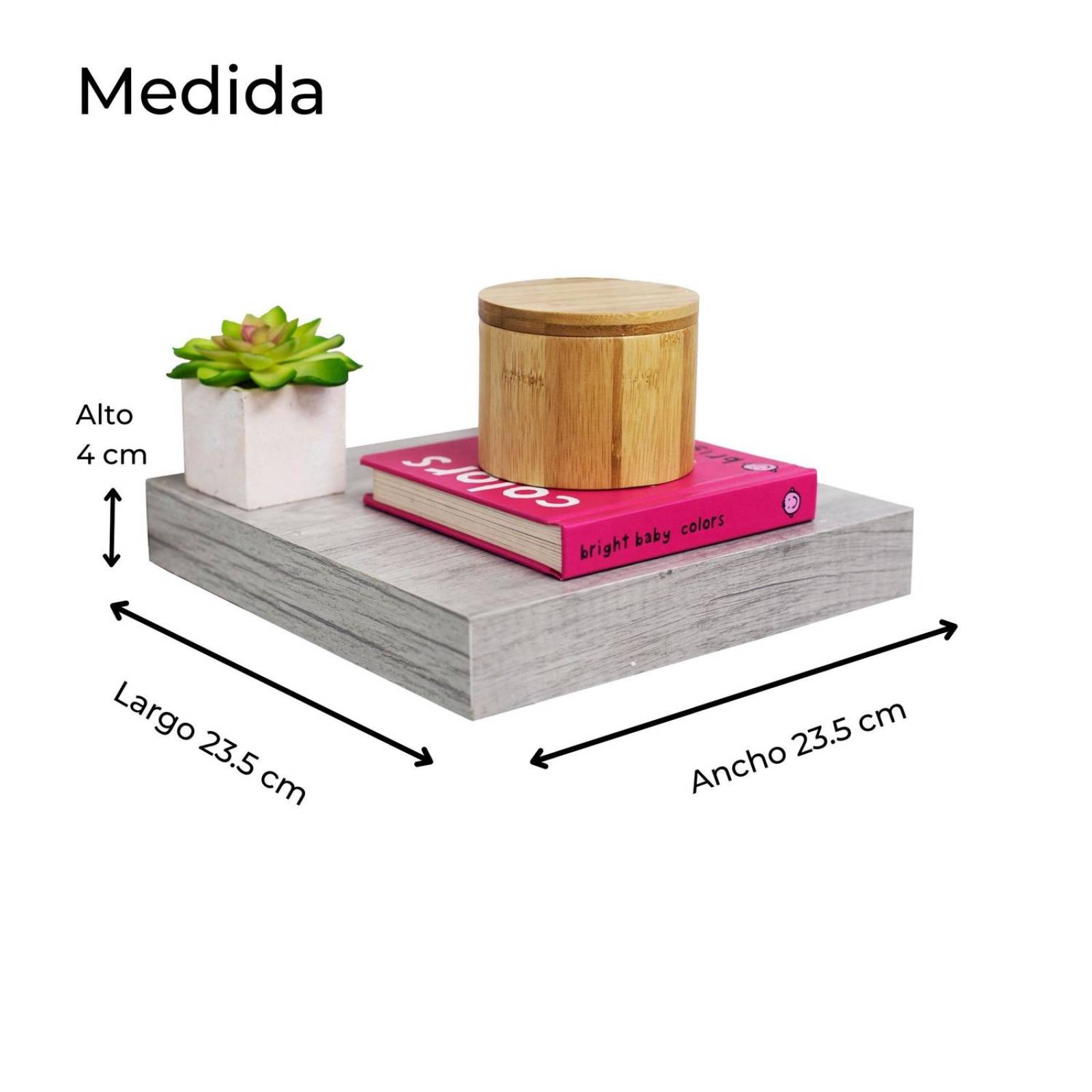 Repisa de Madera Flotante Minimalista Gris 