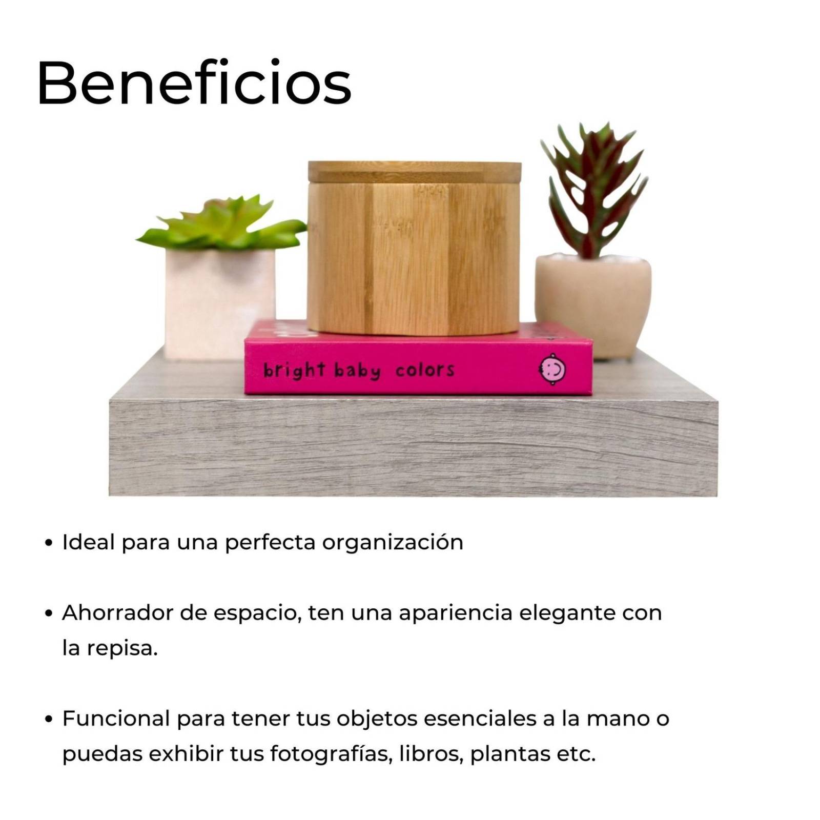 Repisa de Madera Flotante Minimalista Gris 