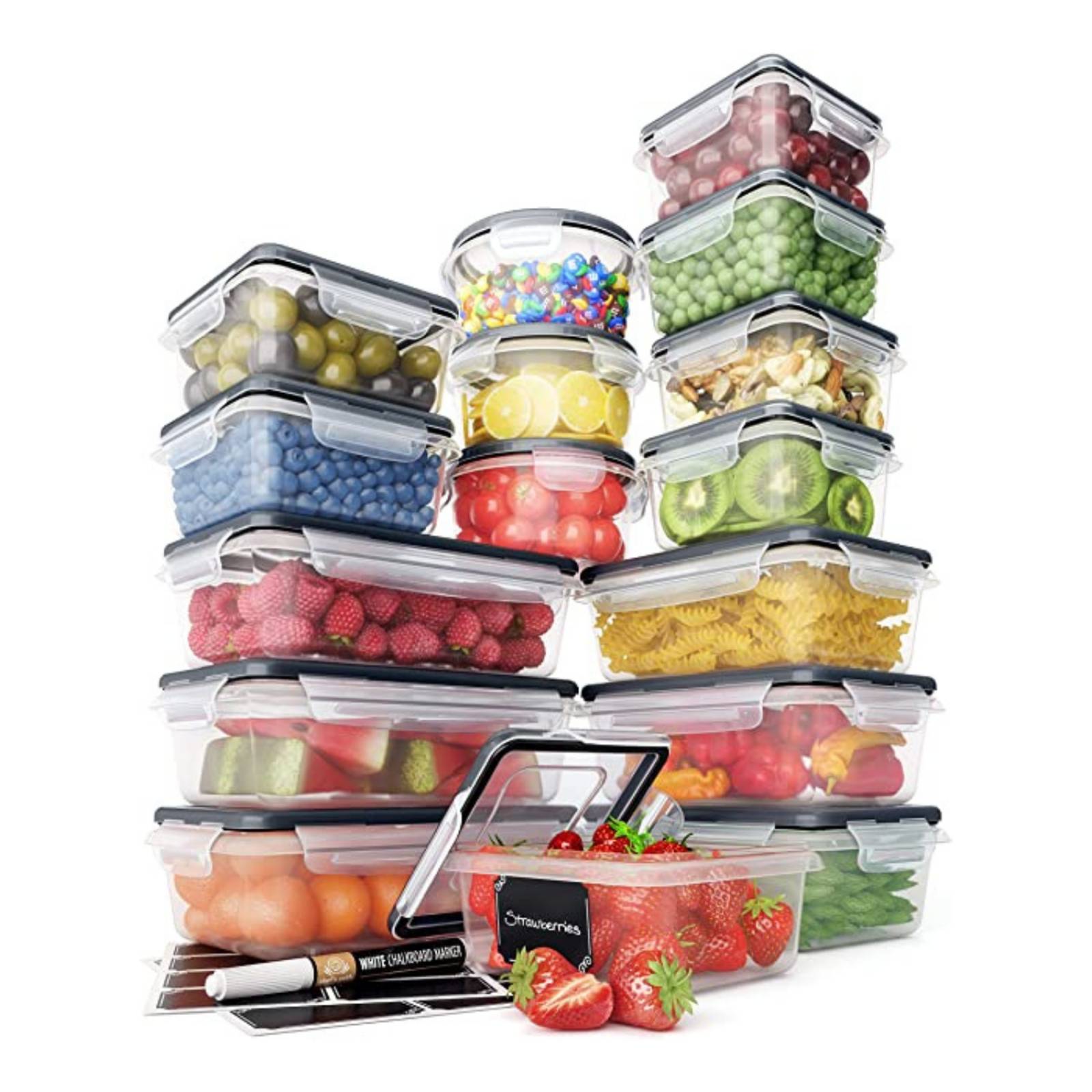 16pzs Recipientes Contenedores Alimentos Diferentes Tamaños 