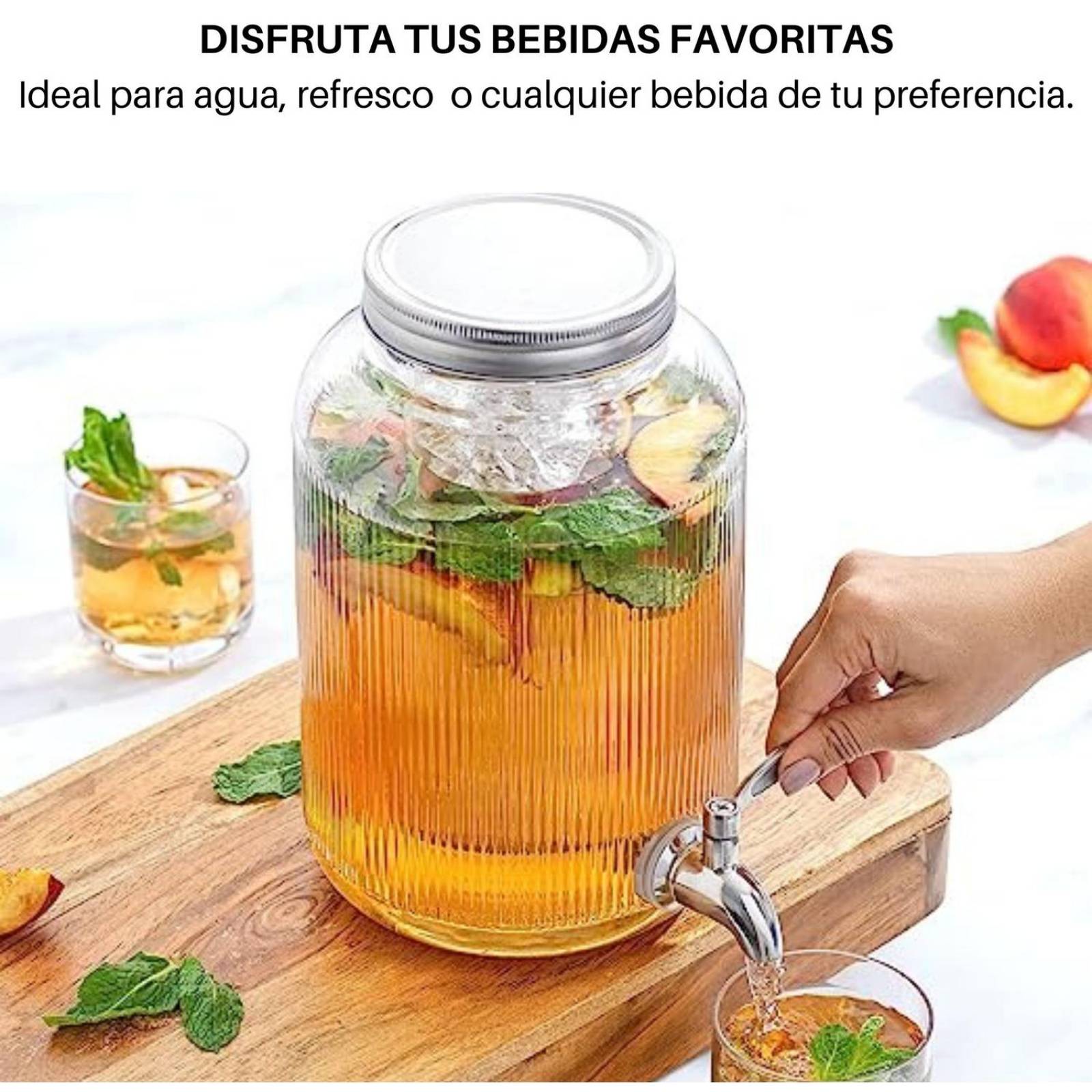 Dispensador de vidrio para agua, 5.6 L