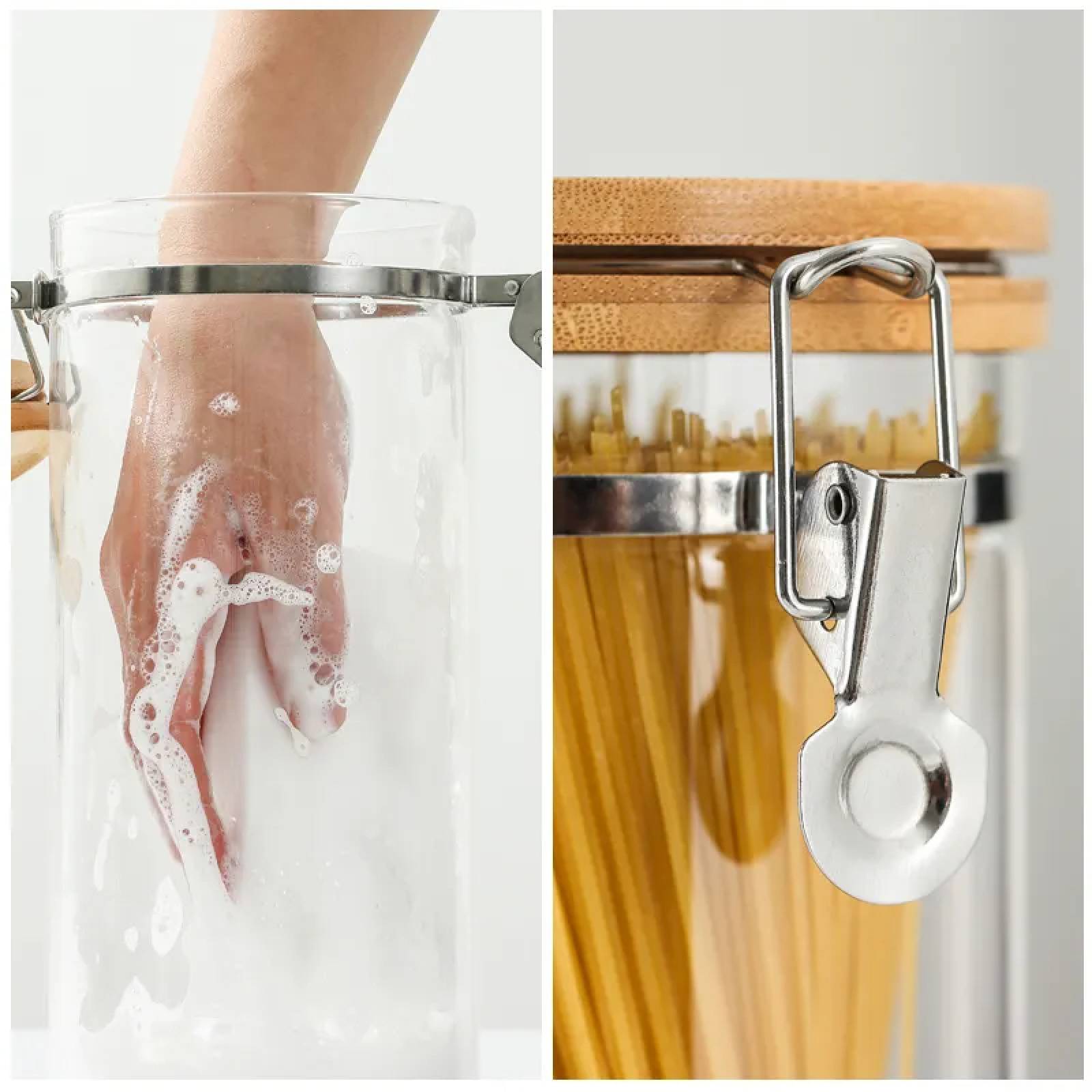 Set de 12 Frascos herméticos de vidrio 600ml 800ml 1L 12L