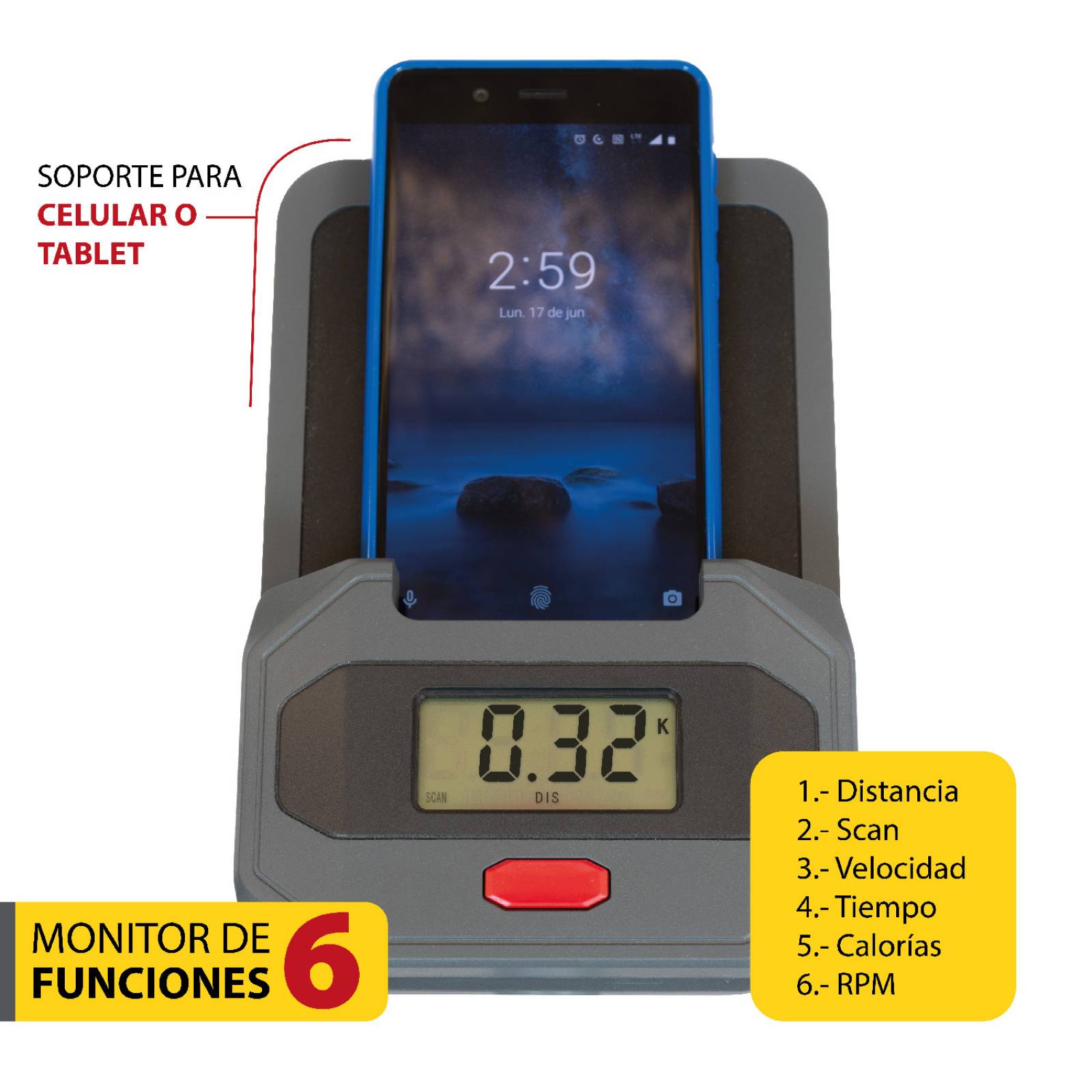 Escaladora Elí­ptica 2 EN 1 - Zynergy con porta celular