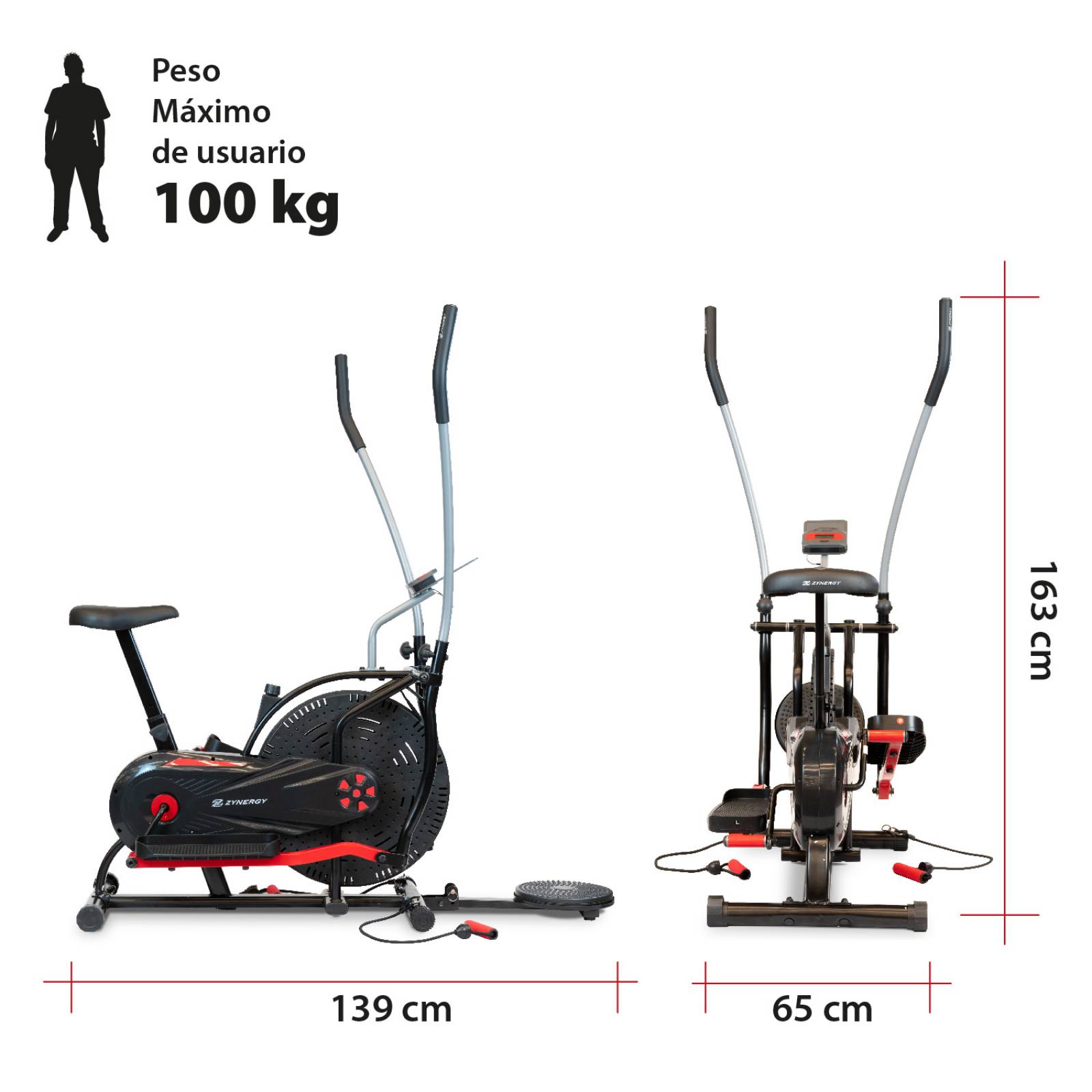 Escaladora Elíptica 4 EN 1 - Zynergy con Twister y porta celular