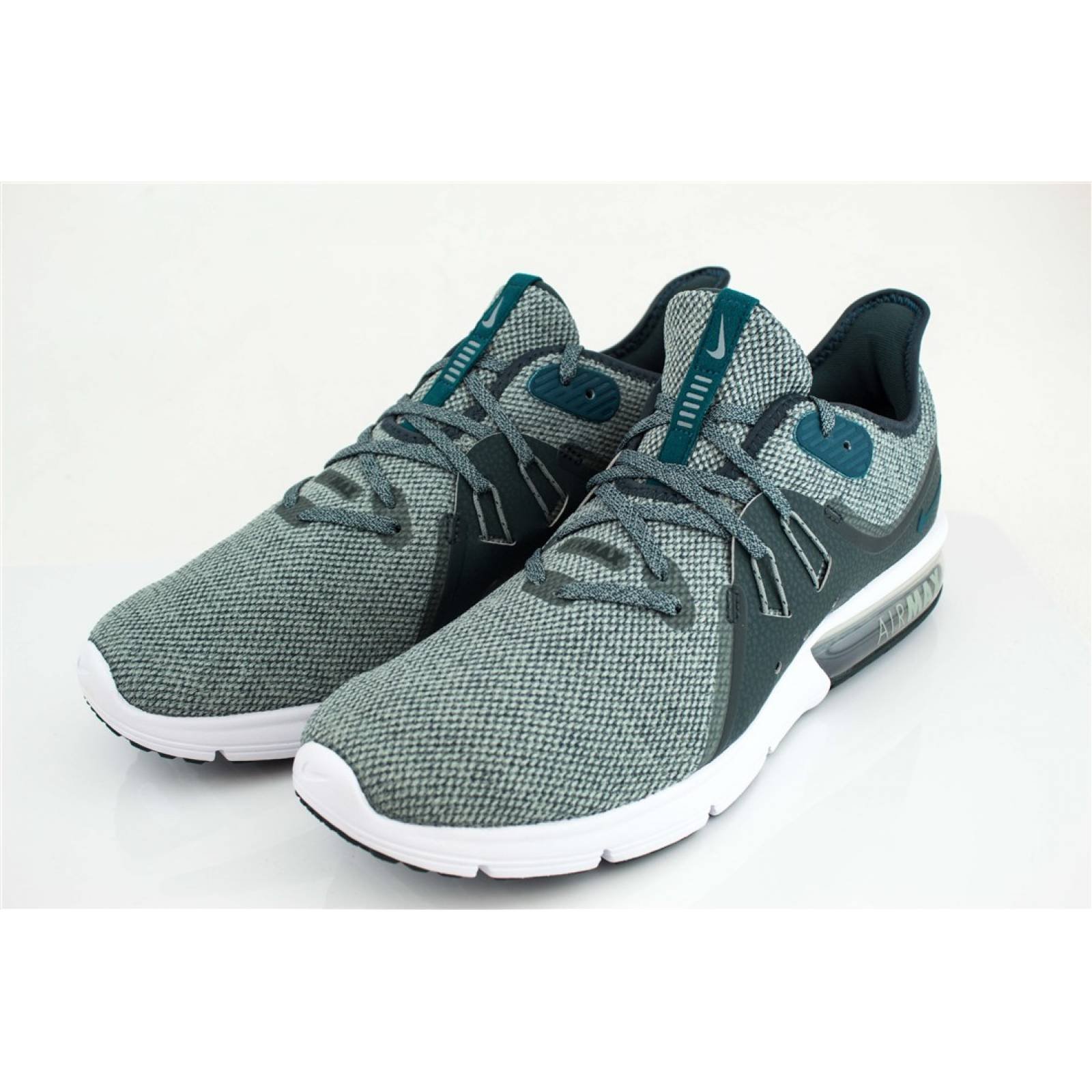 tenis nike air max sequent 3 color verde con blanco