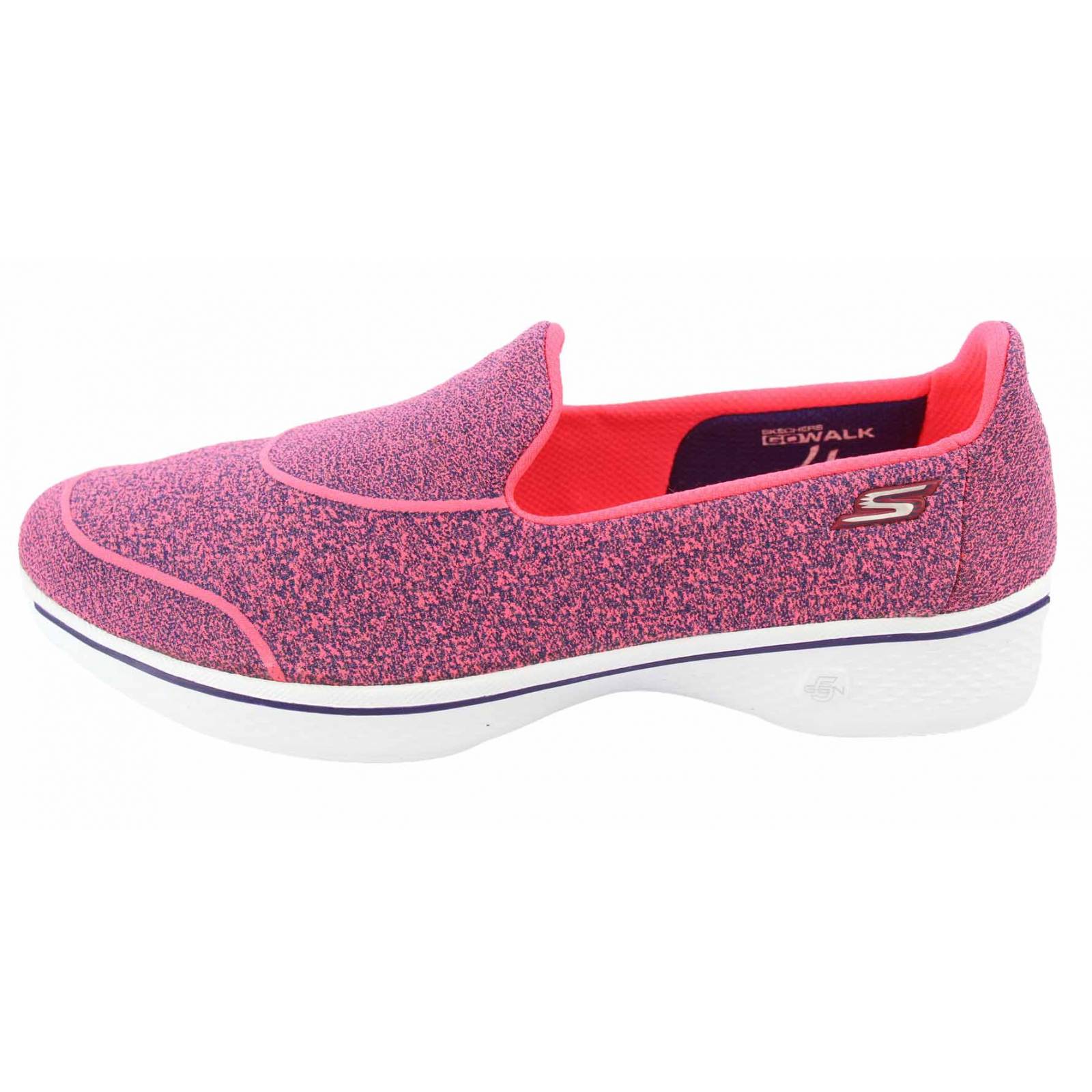 Tenis skechers dama go walk rosa con blanco