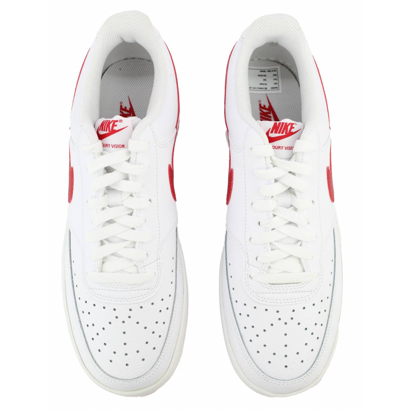 Tenis nike court vision low blanco con rojo