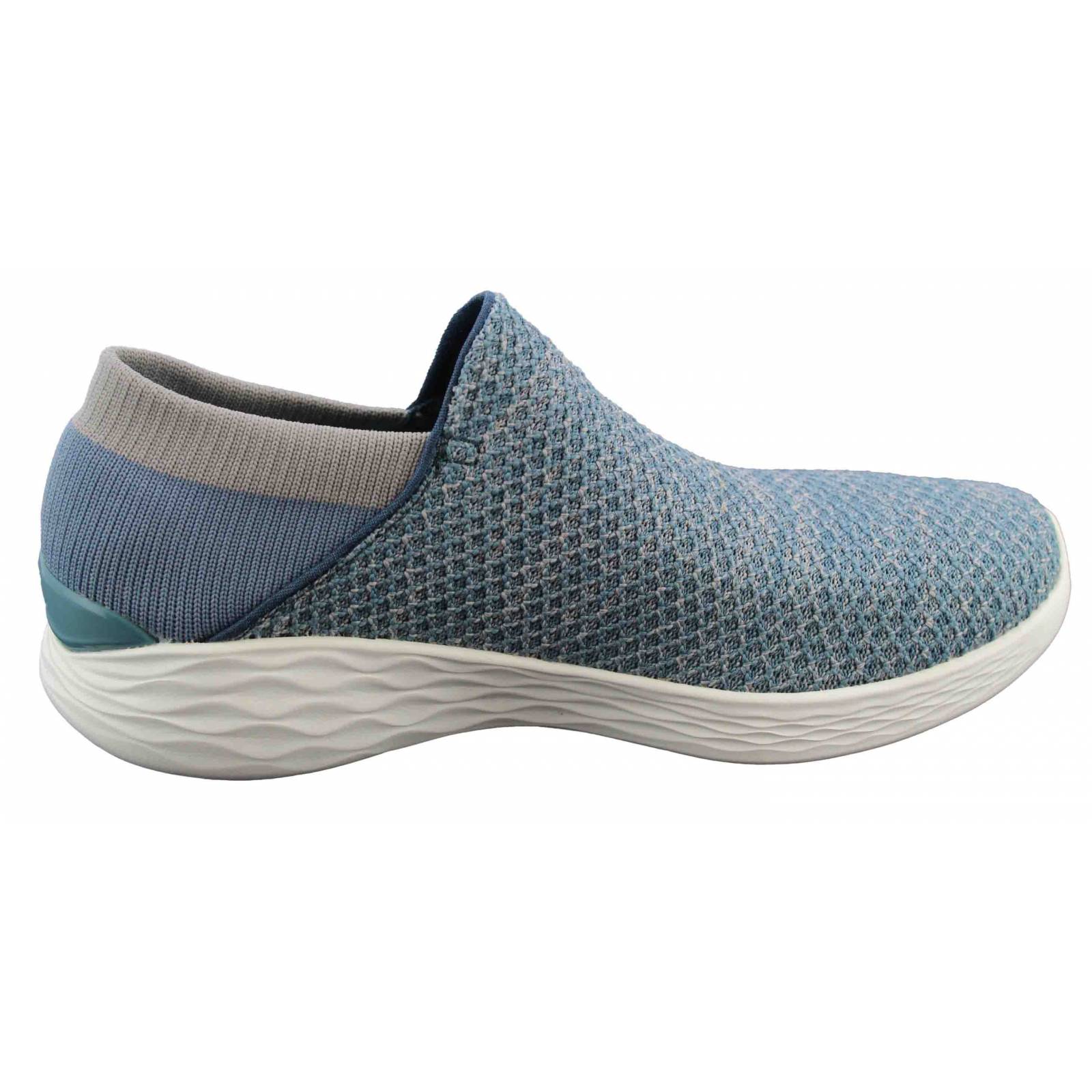 Tenis skechers you slip on dama azul con blanco