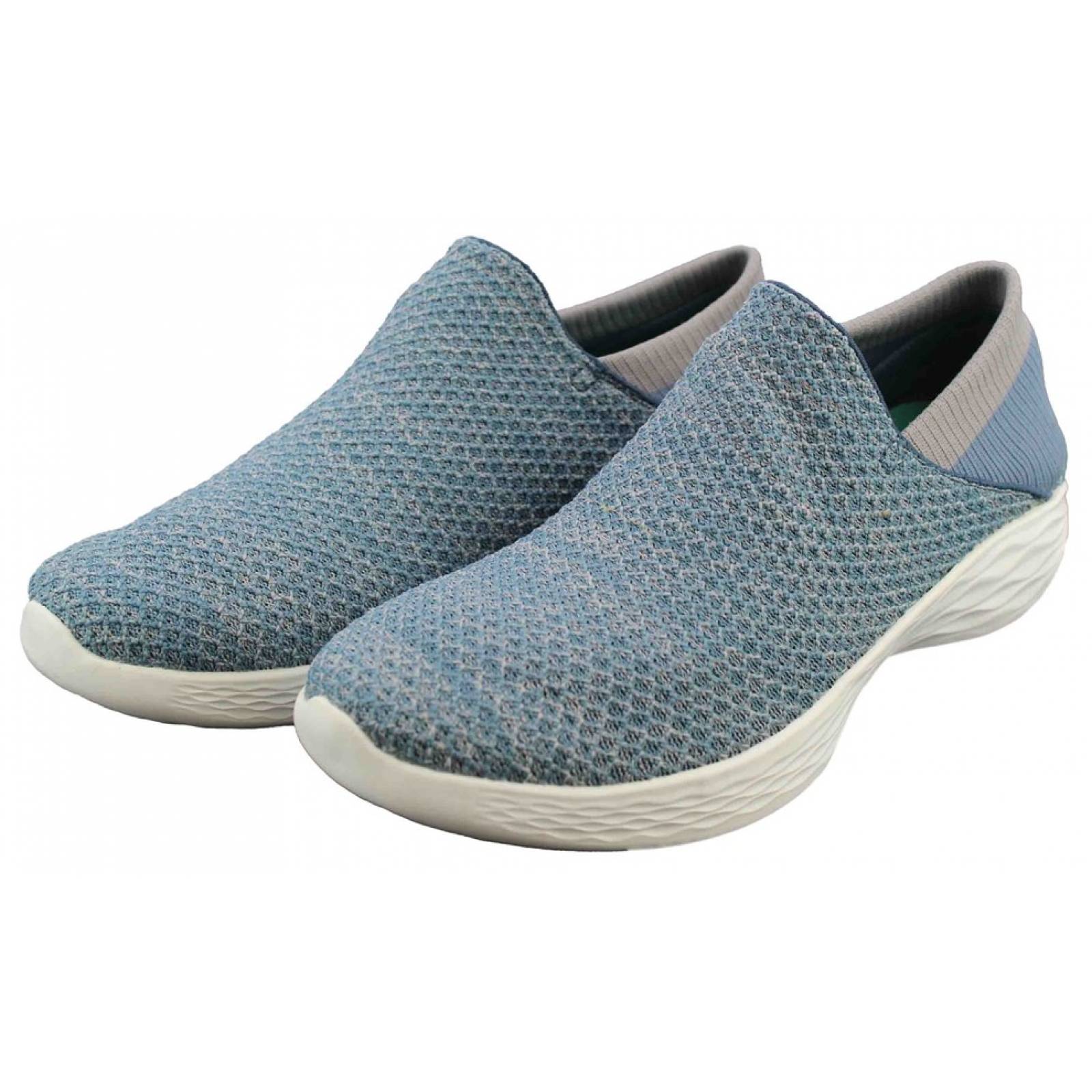 Tenis skechers you slip on dama azul con blanco
