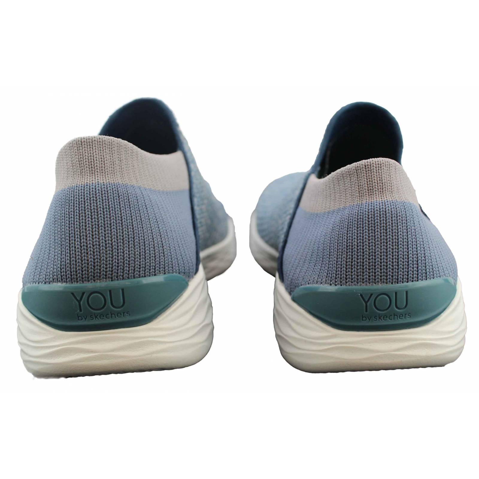 Tenis skechers you slip on dama azul con blanco